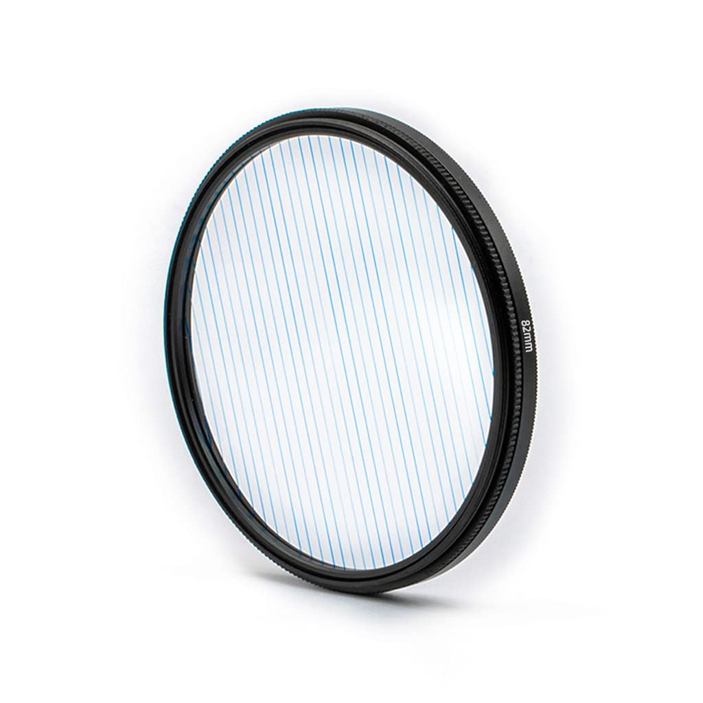 82mm Prism Lens Filter - Starlight Glare & Anamorphic Blue Linear Flares Effect Filter for Cinematic Photography & Film Making - Perfect for DSLR Cameras, Music Videos and Creative Visual Effects