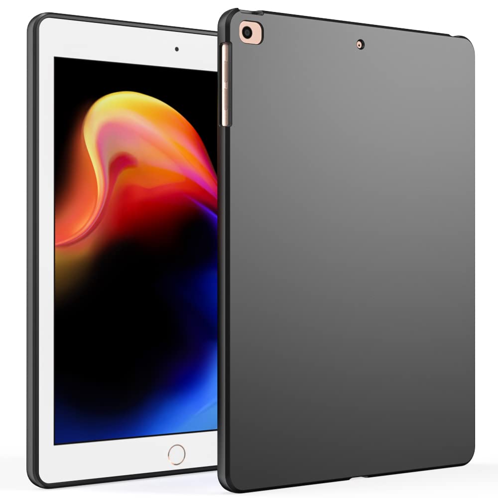 Premium Thin & Soft Protective Case for iPad 9.7 (2018/2017 6th/5th Gen) & iPad Air 2/Air - Lightweight Shockproof Cover with Precise Cutouts - Perfect for Work, Travel & Home Use - Black
