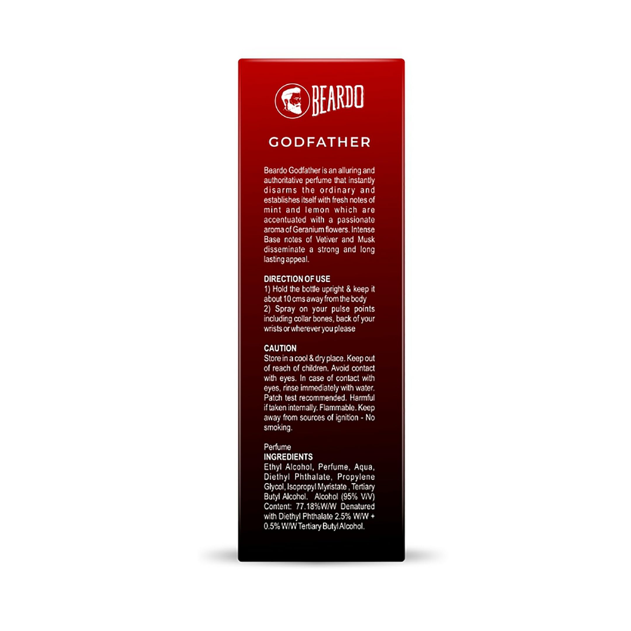 Beardo Godfather Perfume for Men - 50ml (Pack of 2) | Long Lasting Aromatic & Spicy Cologne | Date Night, Office & Special Occasion Fragrance | Mens Body Spray | Perfect Christmas Gift for Him, Boyfriend or Husband | Gifts for Men & Friends