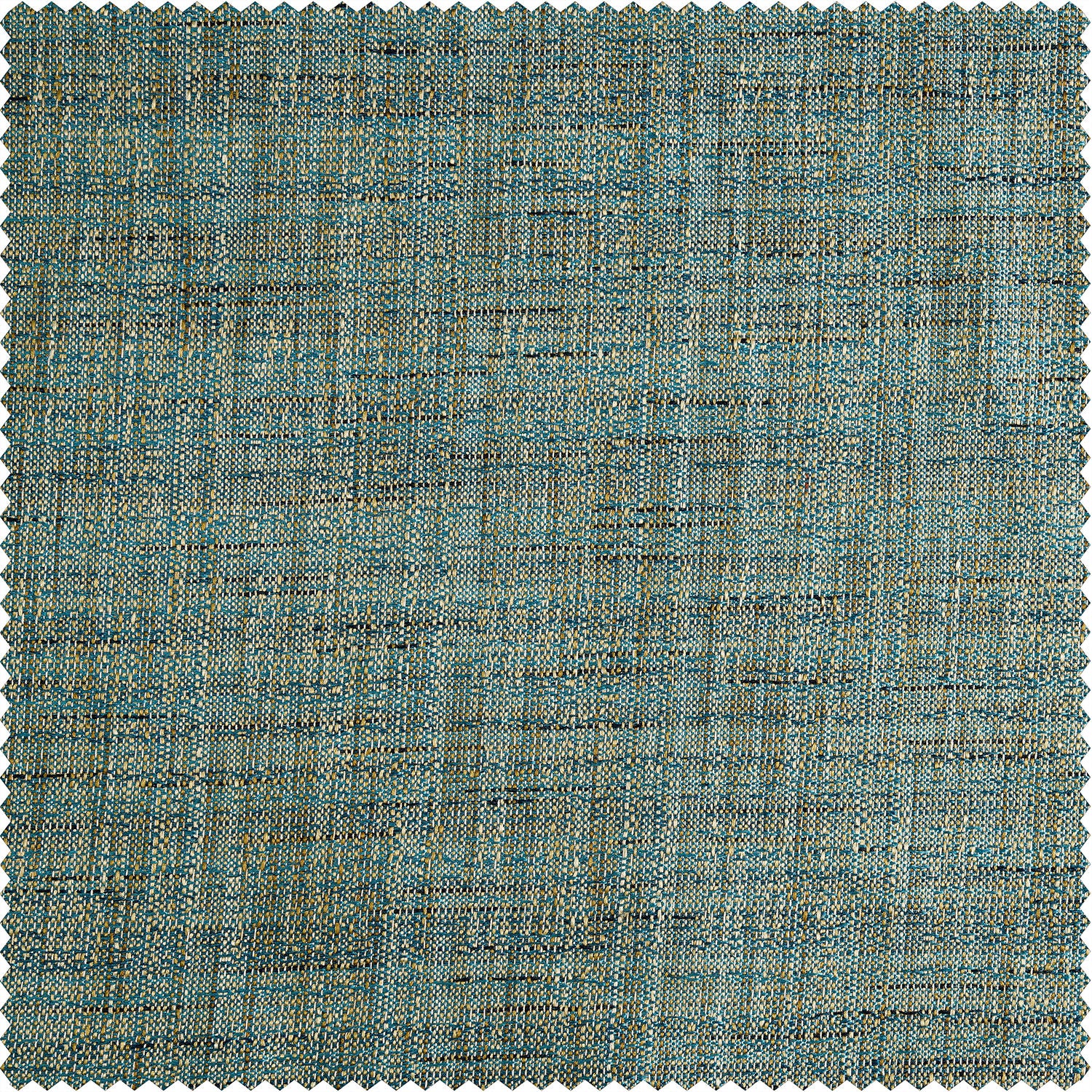 Teal Blue Raw Linen Fabric Swatch - Natural Weave Textile Sample for Upholstery, Drapery & DIY Craft Projects