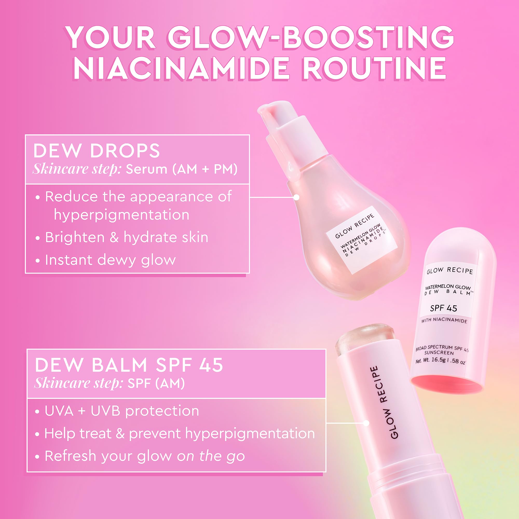 Glow Recipe SPF 45 Face Sunscreen Stick - Korean Hydrating Sunscreen with Hyaluronic Acid & Niacinamide for Dewy Glow - No White Cast - Travel Size Roll-On (.58oz) - Perfect for Daily Use, Outdoor Activities & On-The-Go Protection