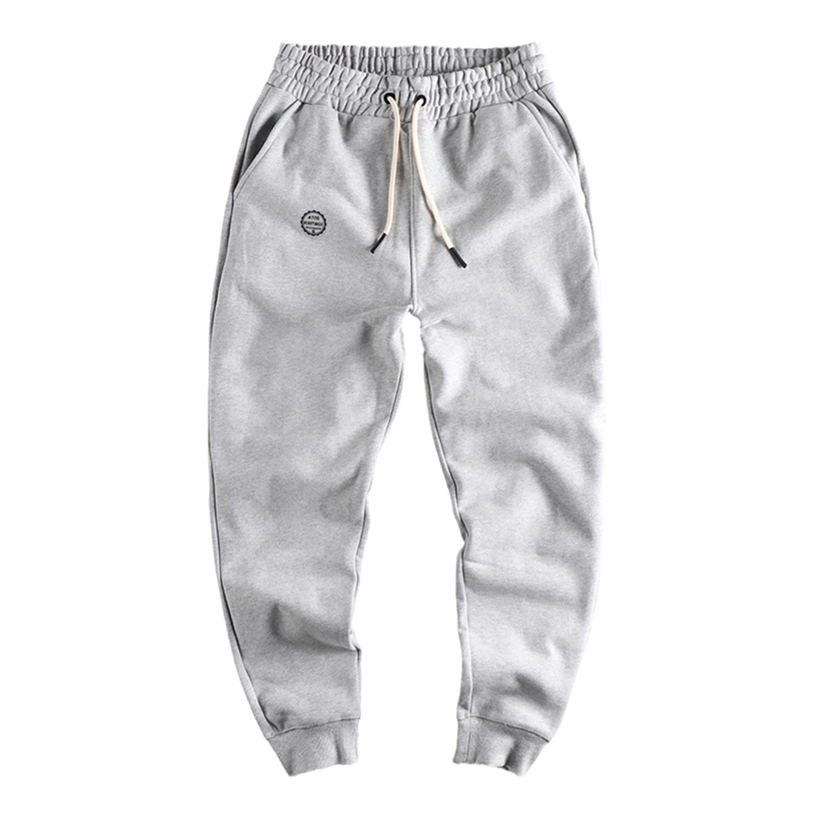 Men's Winter Fleece Joggers - Thickened Warm Sweatpants for Running & Casual Wear - Vintage Washed Sportswear Trousers - Light Gray XXL - Perfect for Outdoor Workouts, Lounging & Cold Weather