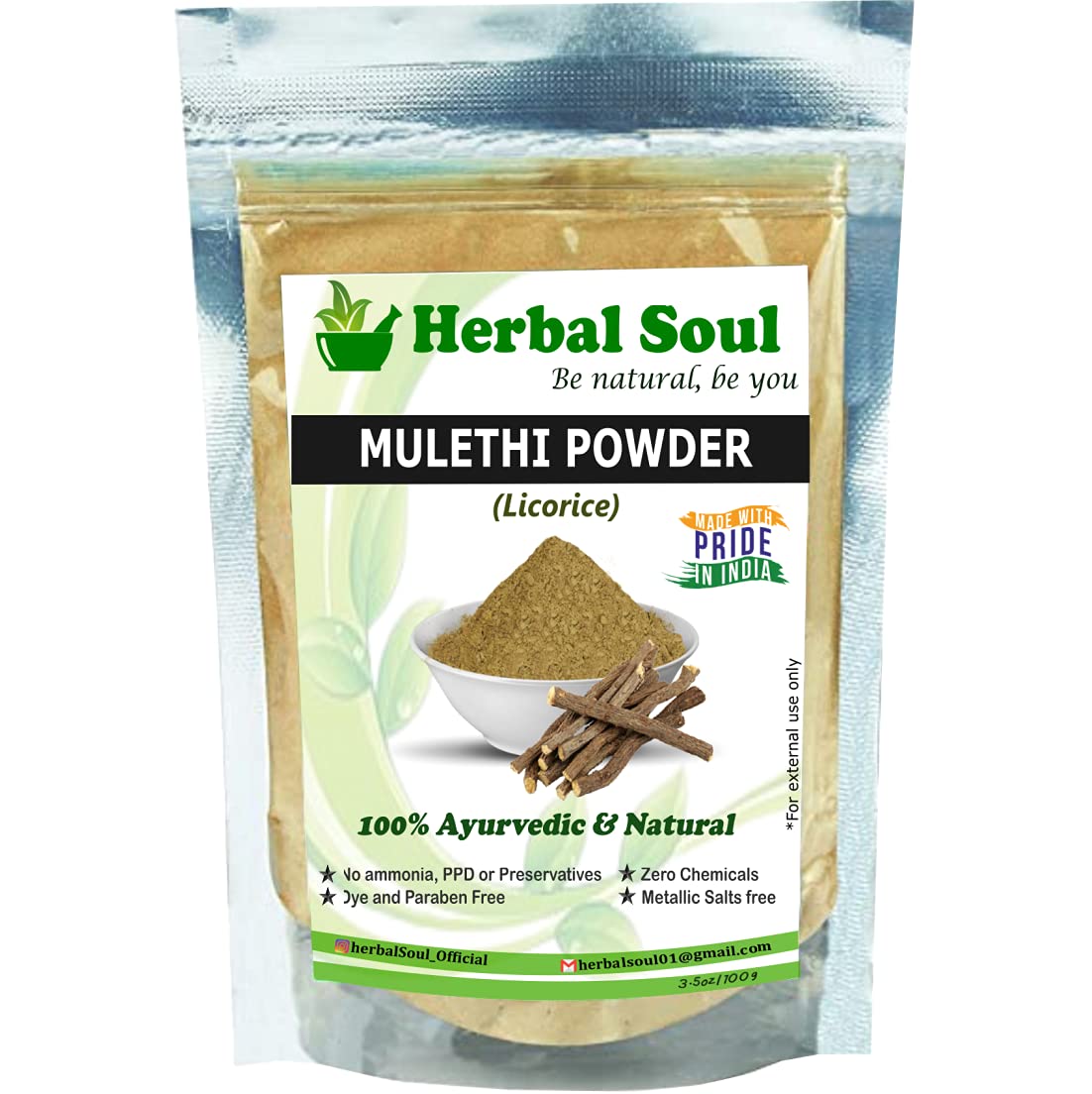 Organic Mulethi Licorice Powder & Rose Petal Powder Combo (200g) - Natural Hair & Face Mask for Glowing Skin & Healthy Hair | DIY Beauty Treatment for Dry Skin & Dandruff