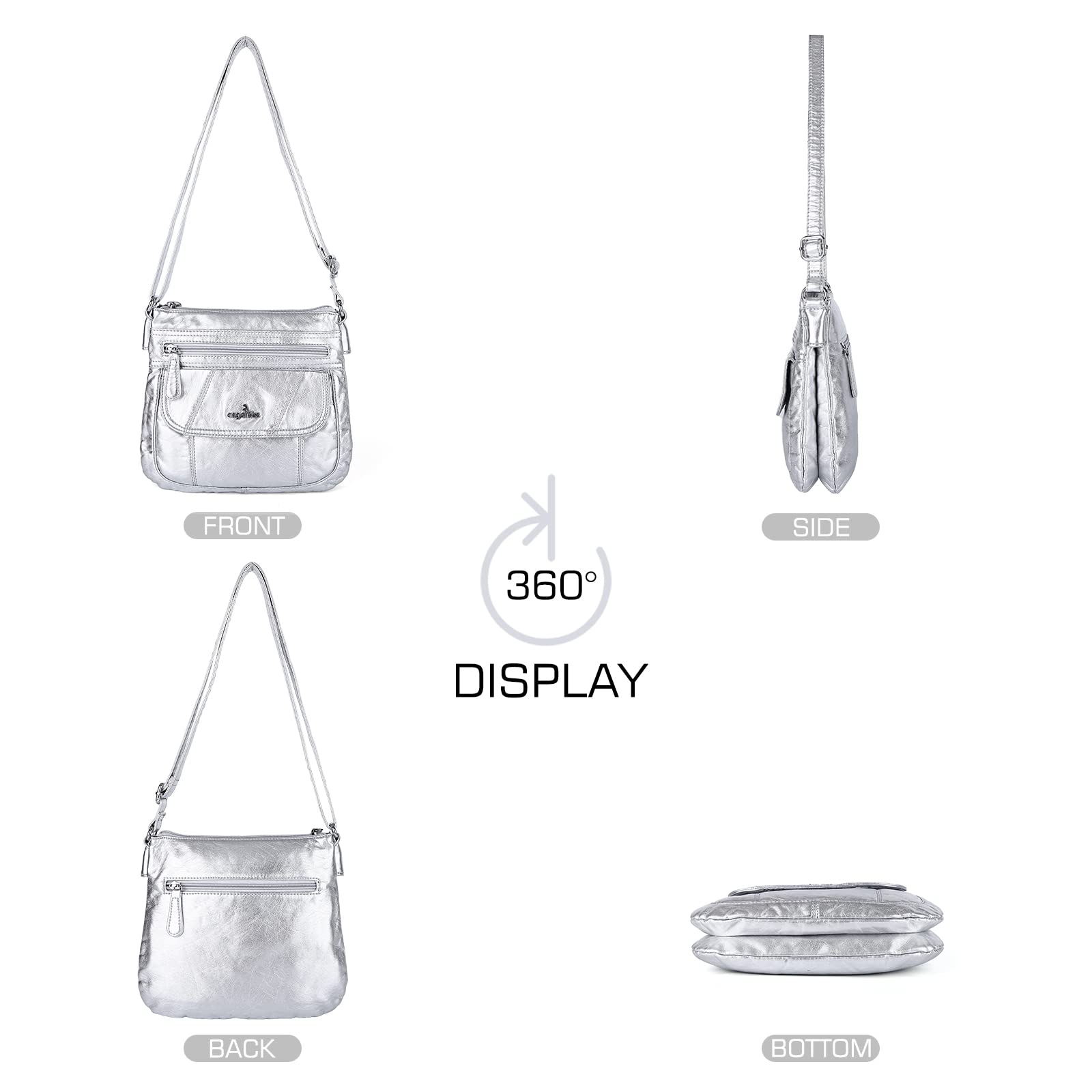 Angel Kiss Women's Crossbody Bag - PU Leather Adjustable Strap Shoulder Purse for Daily Use, Travel & Shopping