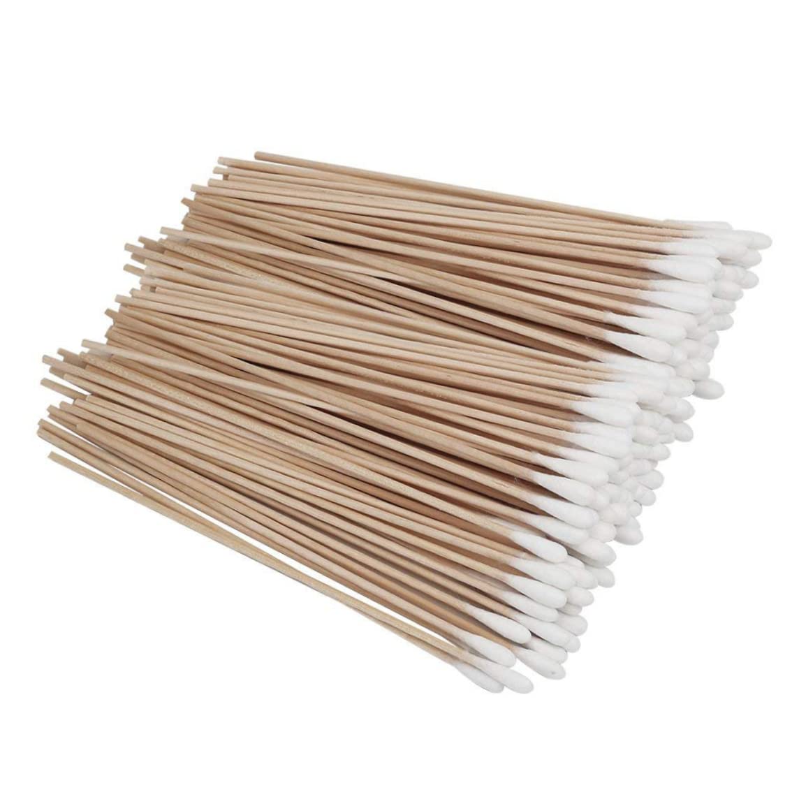 Long Wooden Cotton Swabs 100pcs - 6 Inch Makeup & Cleaning Sticks for Eyes, Ears, Oil Applicators | Beauty & First Aid Tool