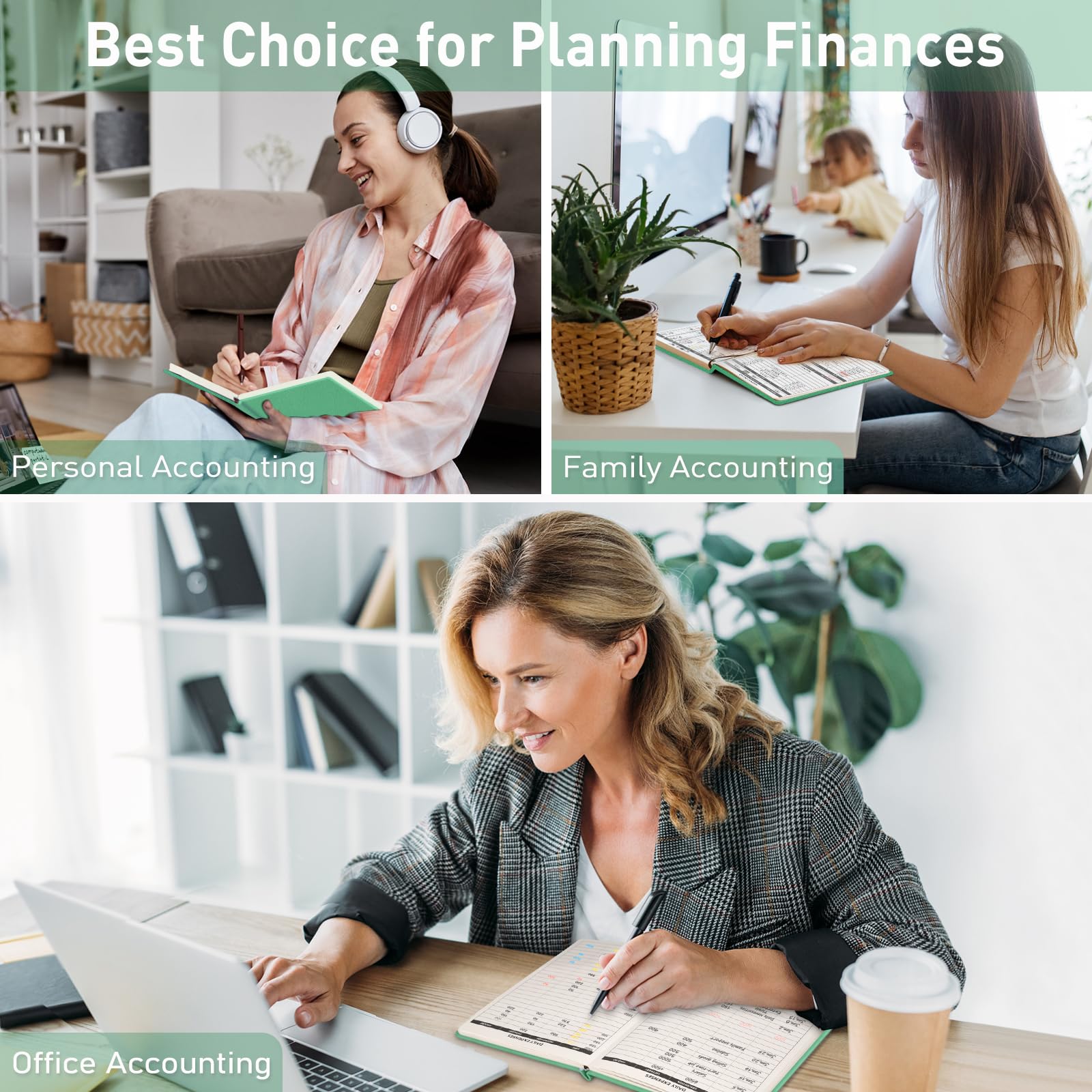 WEMATE 2025 Budget Planner - Monthly Expense Tracker Notebook & Financial Organizer | Undated 12-Month Bill Planner, A5 Account Book for Money Management (Green) | Perfect for Personal Finance, Household Budgeting & Debt Tracking