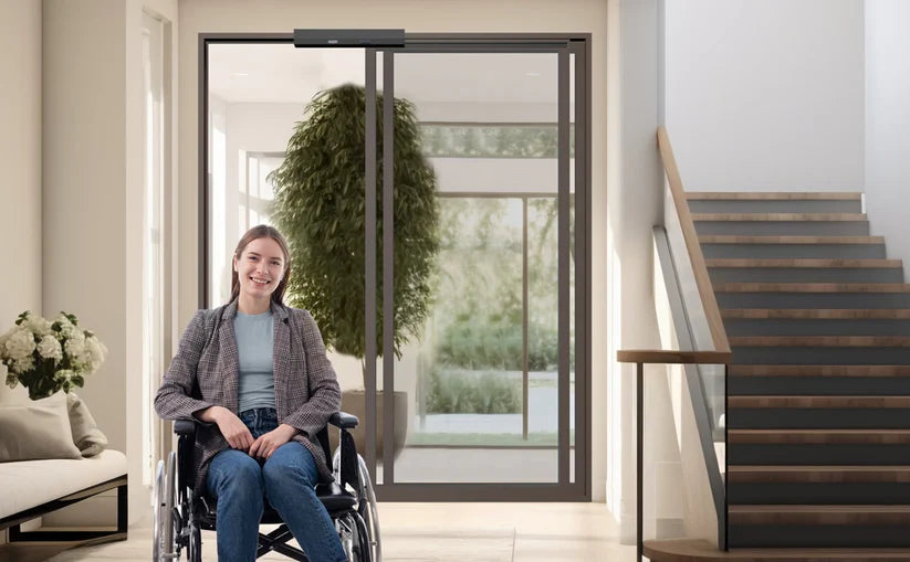AutoSlide Elite iLock ADA Compliant Automatic Door Opener - Hands-Free Access for Wheelchair Users & Commercial Buildings