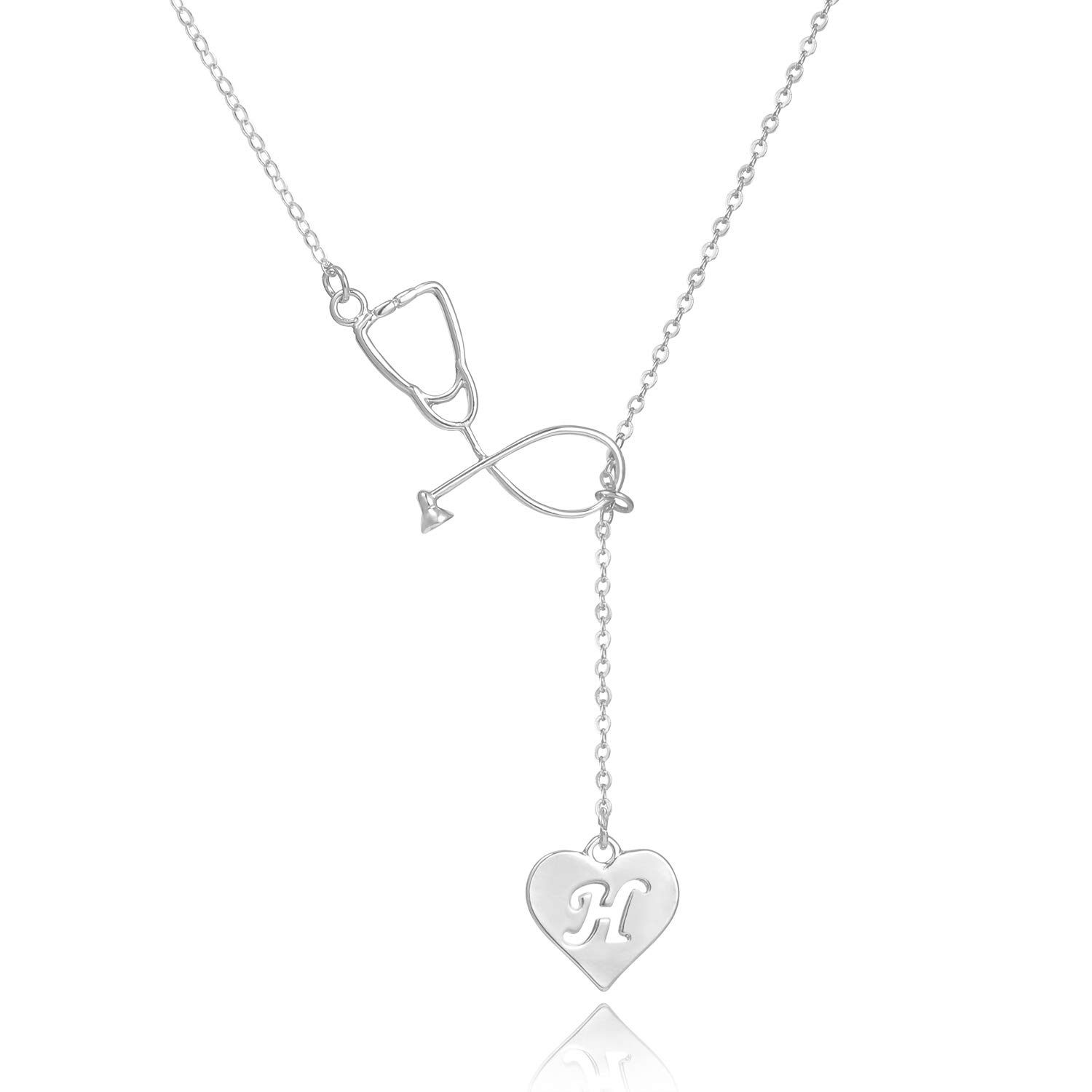 **Personalized Nurse Necklace for Women - Initial Nurse Graduation Gift, Nurses Week Appreciation Jewelry for Her - Perfect Nursing School Graduation & Student Nurse Gift - Ideal for Work, Clinicals & Special Occasions**