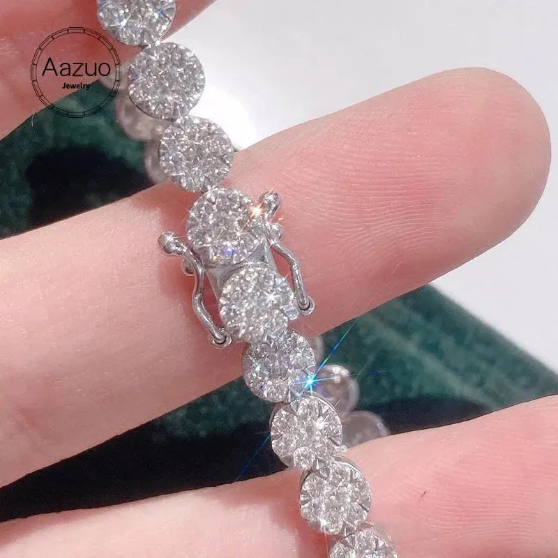 18K White Gold 4.80ct Round Diamond Bracelet for Women | Luxury Wedding & Engagement Jewelry | Perfect for Anniversary, Party & Special Occasions
