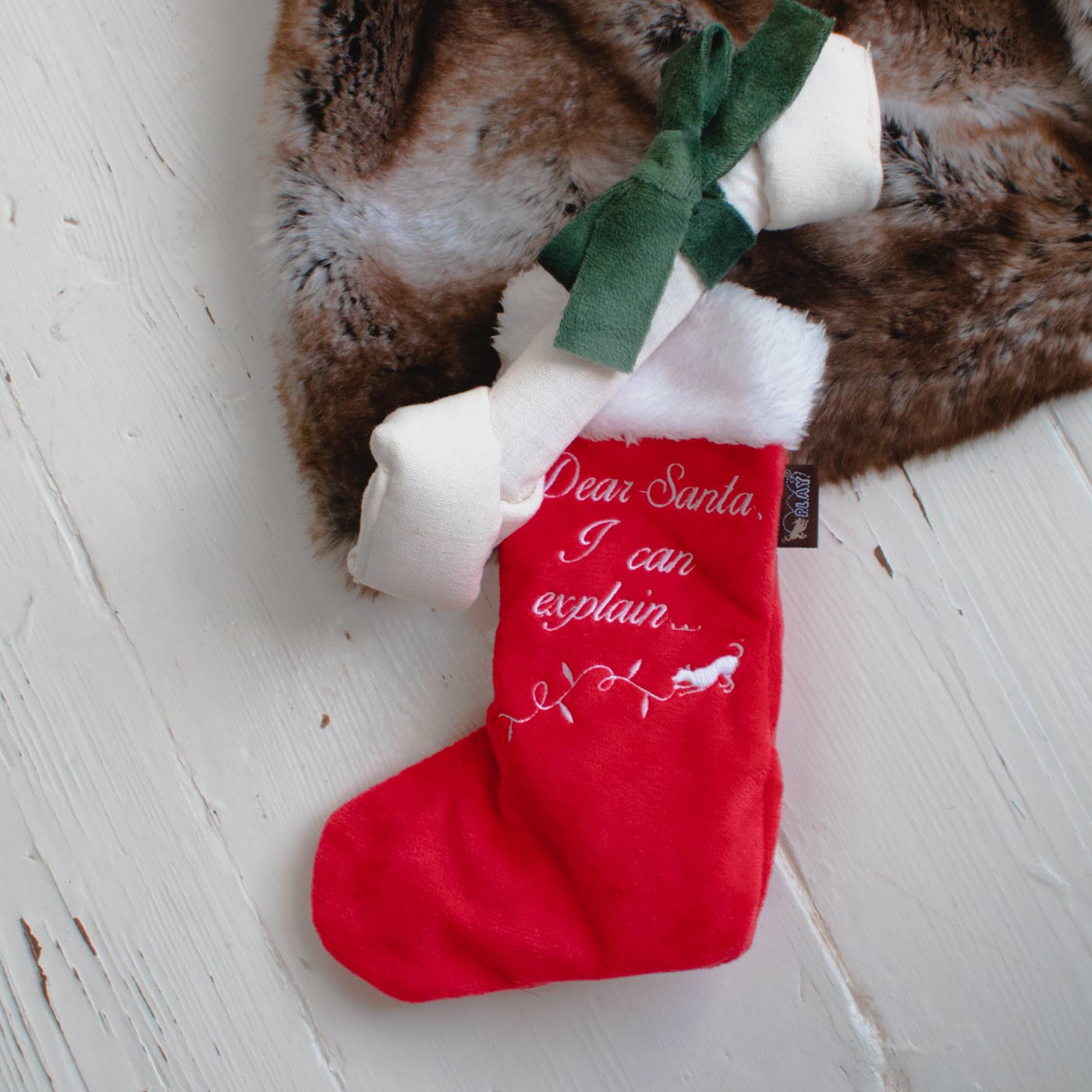 P.L.A.Y. Merry Woofmas Christmas Dog Stocking for Pets - Festive Holiday Pet Gift for Dogs, Puppies & Good Boys - Perfect for Christmas Decorations & Pet Stocking Stuffers