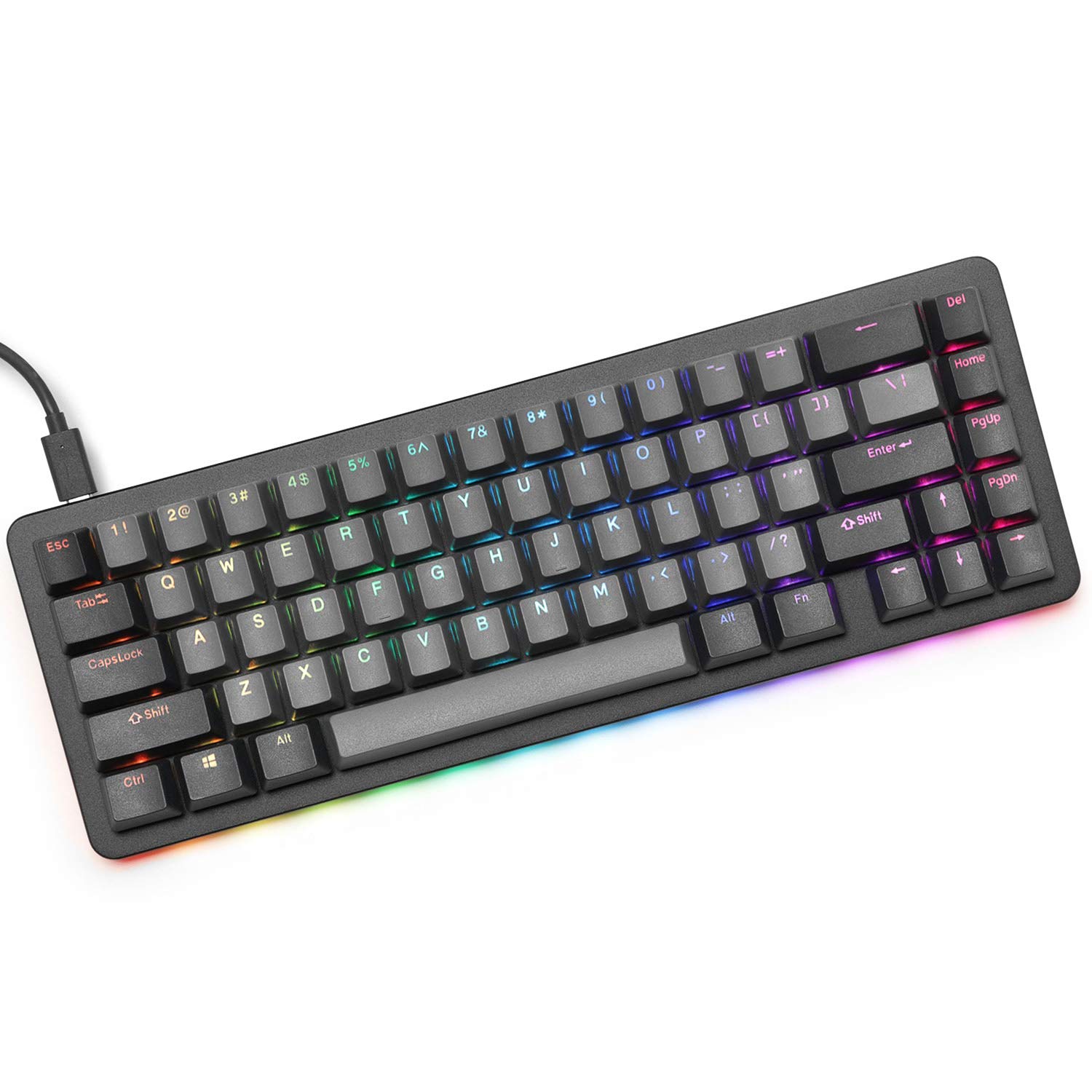 Drop ALT 65% Mechanical Gaming Keyboard - 67 Key Hot-Swappable RGB Backlit with USB-C | Programmable Macros, Doubleshot PBT Keycaps & Aluminum Frame (Kaihua Box White, Black) | Perfect for Esports, Coding & Office Work