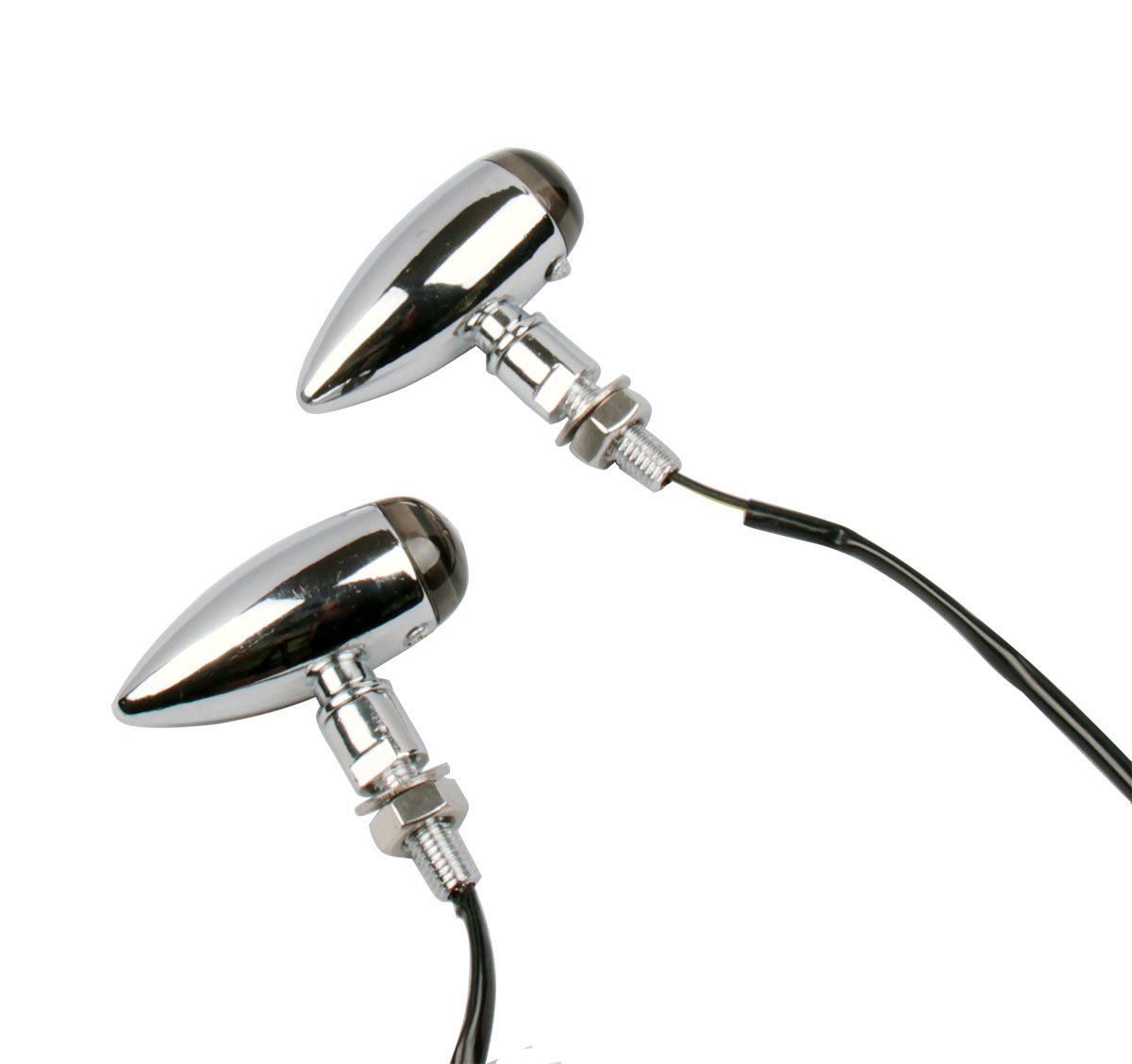 2pcs Chrome Bullet Turn Signal Lights - Compatible with 2006 Honda Shadow Spirit 1100 VT1100C Motorcycle - Bright LED Indicators for Enhanced Safety and Style - Perfect for Night Riding and Custom Bike Upgrades