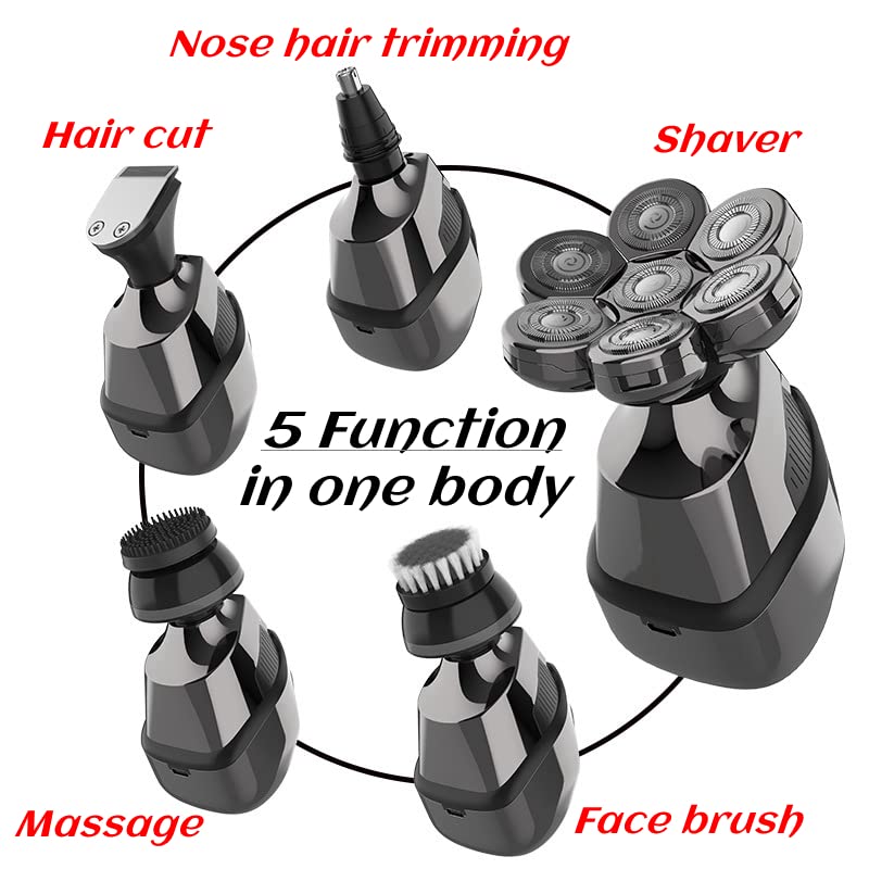 Professional 5-in-1 Electric Razor for Men - 7 Head USB Rechargeable Beard Trimmer & Hair Clipper | Perfect for Travel, Home Use & Grooming Gifts
