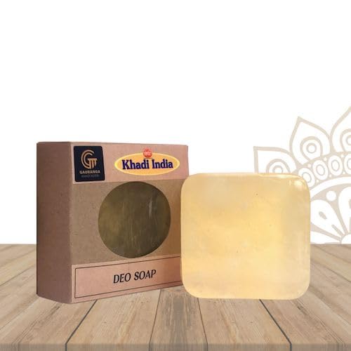 Khadi Deo Soap 150gm - Natural & Herbal Deodorant Soap for Men & Women - Refreshing Body Wash for Daily Use, Gym & Outdoor Activities