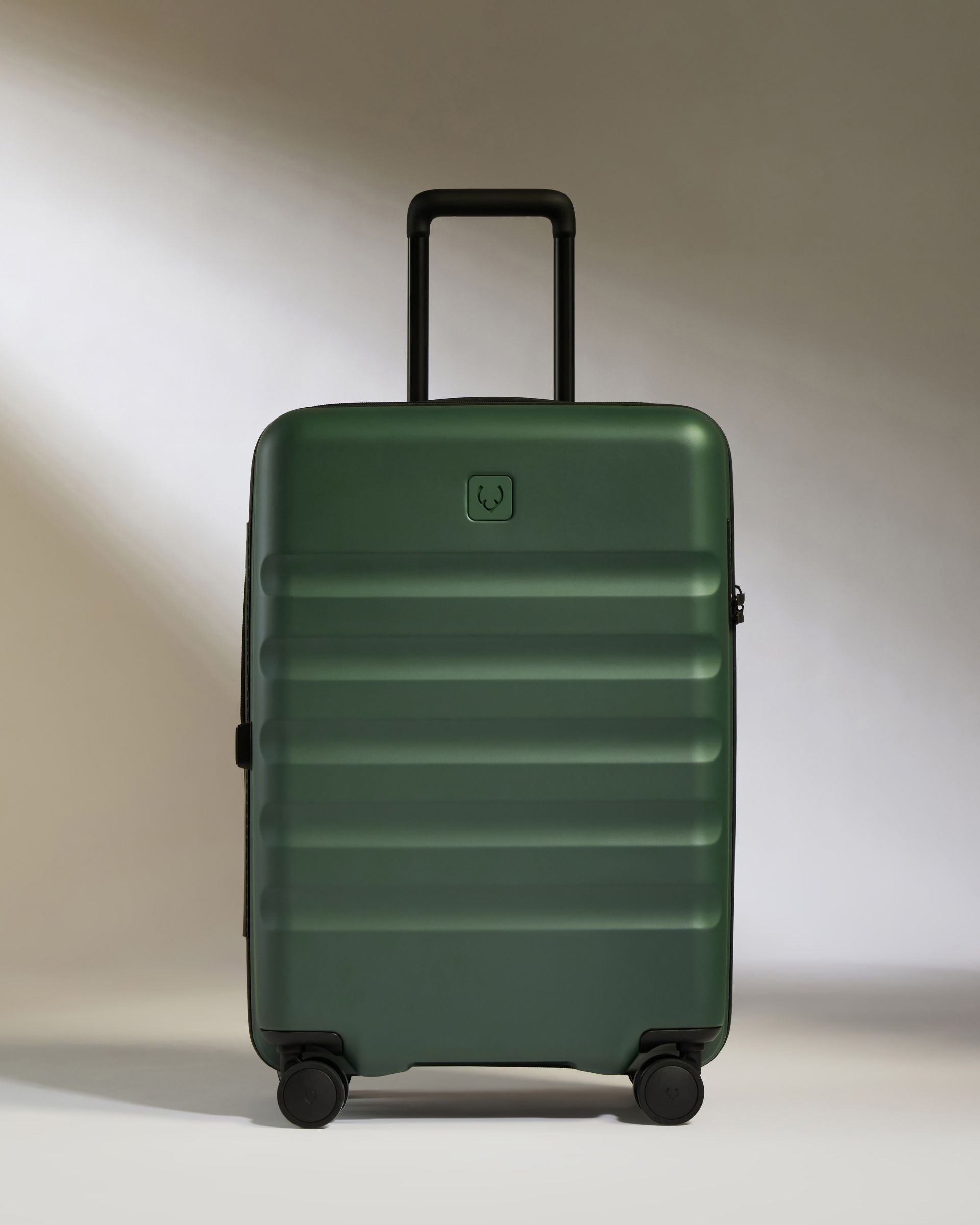 Antler Green Icon Stripe Large Carry-On Luggage Set - Lightweight Expandable Suitcase for Travel, Business Trips & Weekend Getaways