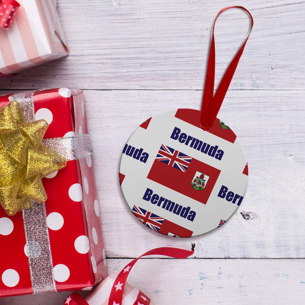 Bermuda Flag Aluminum Christmas Ornament - Hexagon Shaped Holiday Tree Decoration for Xmas, Home & Party Decor | Durable Metal Festive Hanging Decorations