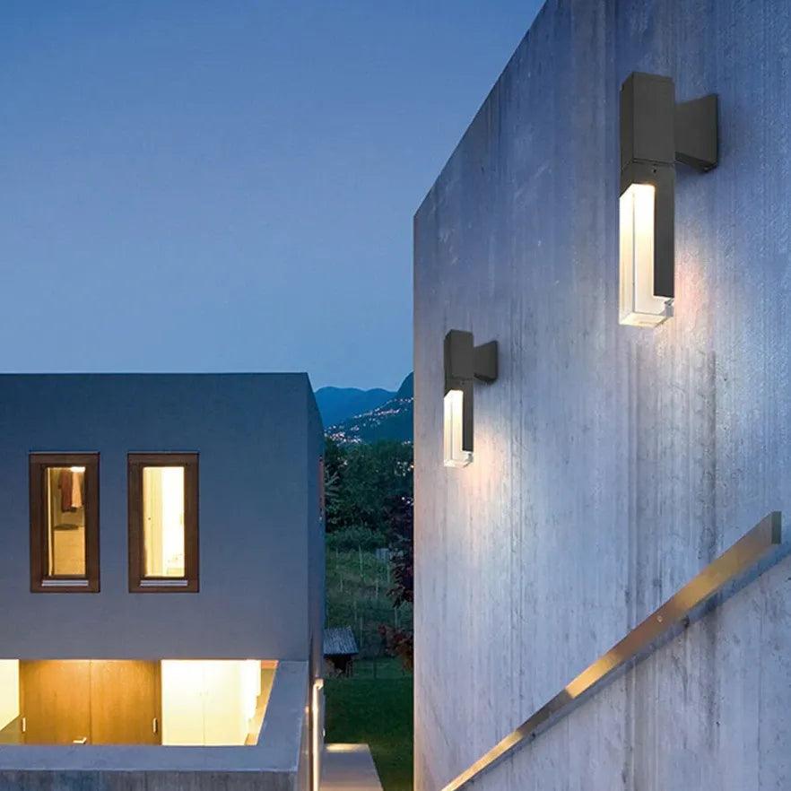 Modern Vertical Outdoor Up and Down Wall Lights - Waterproof LED Sconce for Patio, Garden, Porch, and Facade Lighting | Dimmable & Energy Efficient