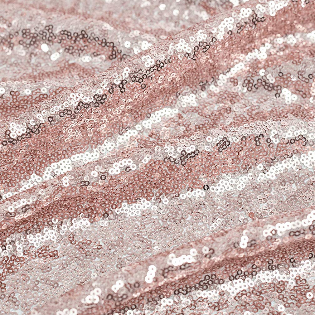 50x80 Inch Rose Gold Sequin Tablecloth - Glitter Rectangular Table Cover for Wedding, Bridal Shower, Birthday Party, Banquet & Dessert Table Decor | Elegant Event & Home Decor