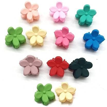 SHREYA-FASHION - 12 Pack Colorful Flower Hair Clips for Girls, Stylish Claw Barrettes Hair Accessories for Kids & Teens - Perfect for School, Parties & Daily Styling (Multicolor)