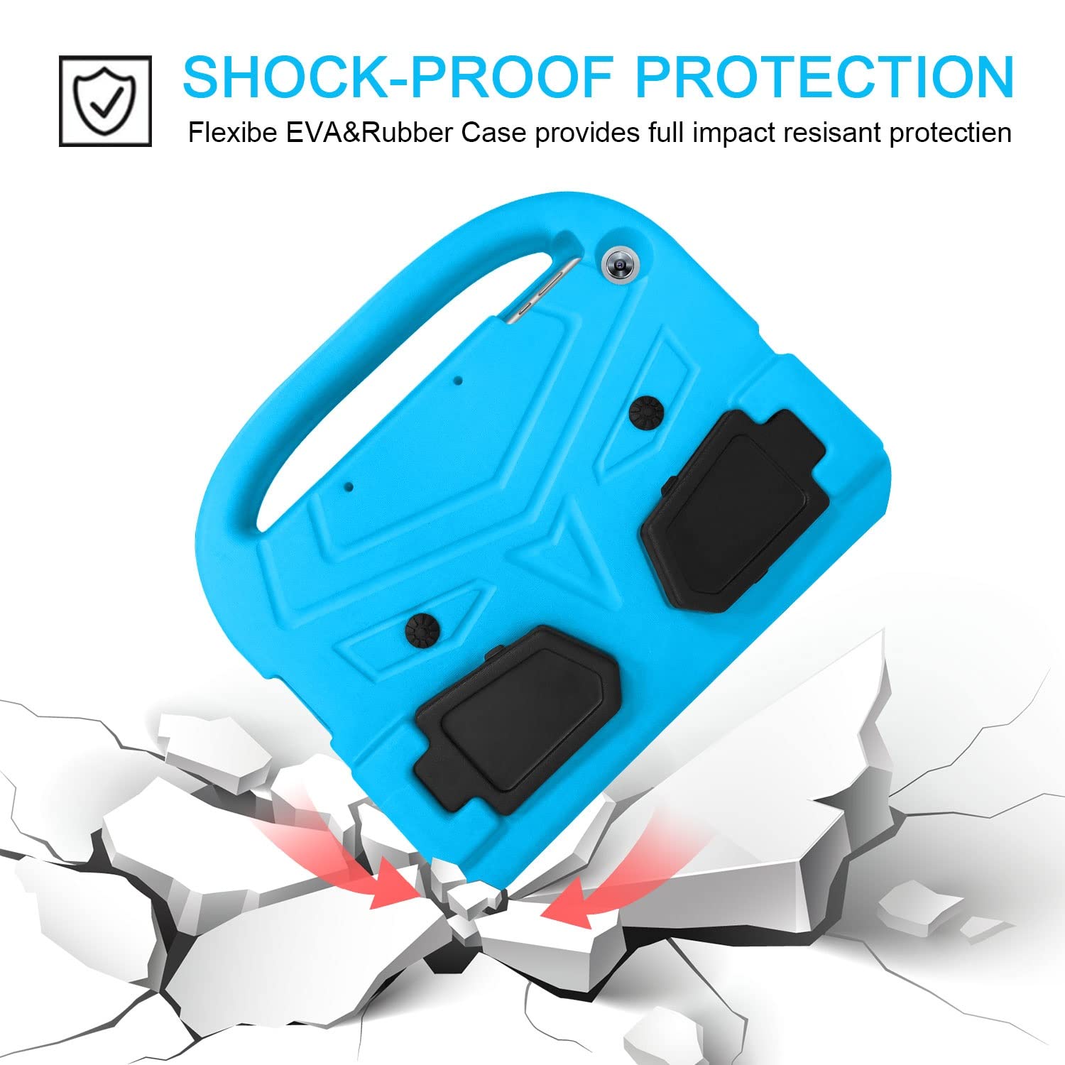 Shockproof Lightweight Kids Tablet Case for Huawei MatePad T10/T10S - Soft Silicone Protective Cover with Handle & Adjustable Kickstand | Perfect for School, Travel, and Home Learning Use