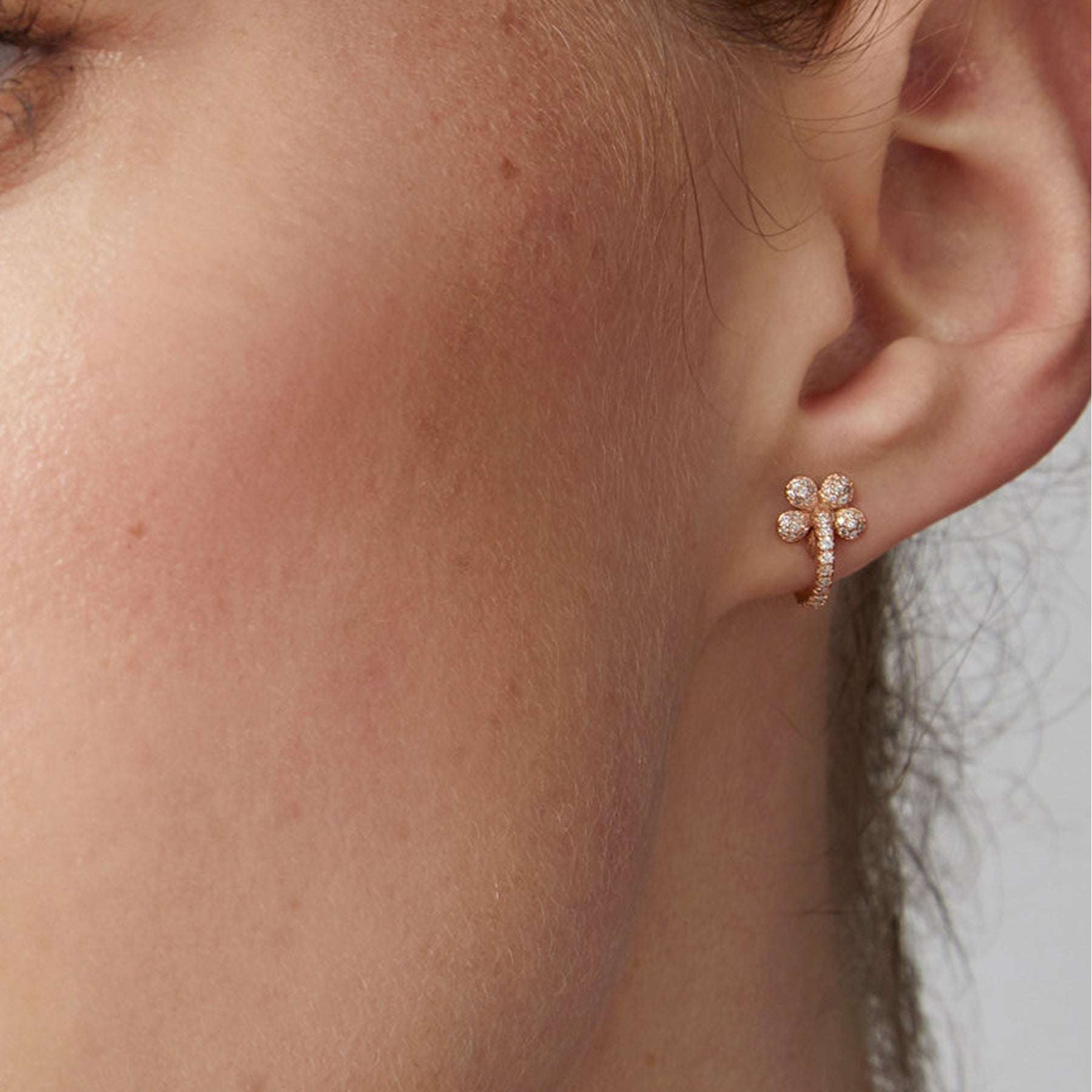 Mini Petite Flower Huggie Earrings - Dainty Floral Hoop Earrings for Women, Girls | Perfect for Everyday Wear, Parties & Gifts