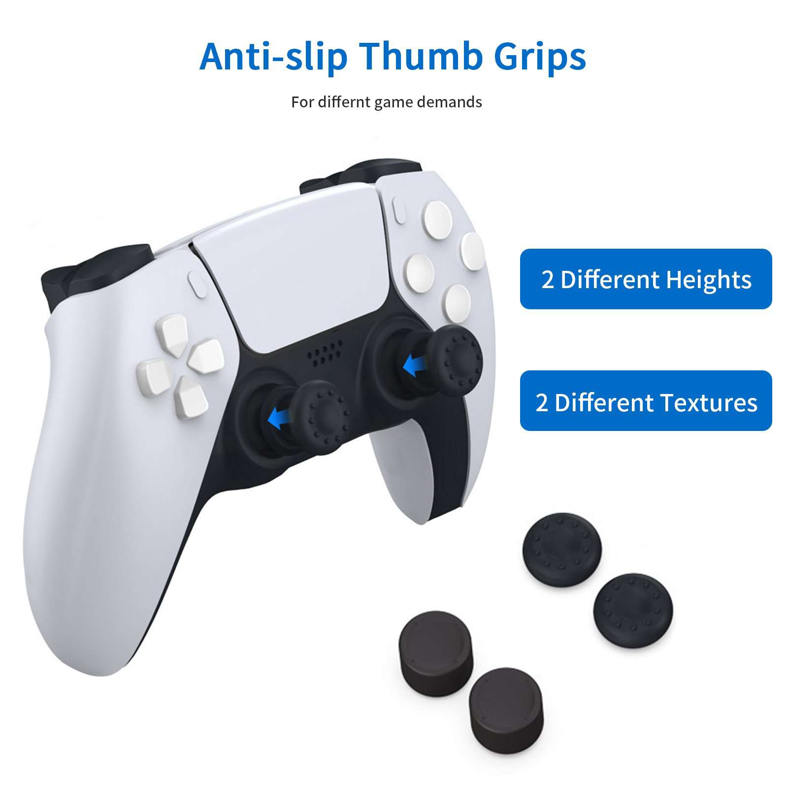 NexiGo PS5 Controller Charger Station with Dual Grip & Trigger Kit - Fast Charging Dock for PlayStation 5 Controllers - Perfect for Gaming Sessions & Multiplayer Setups