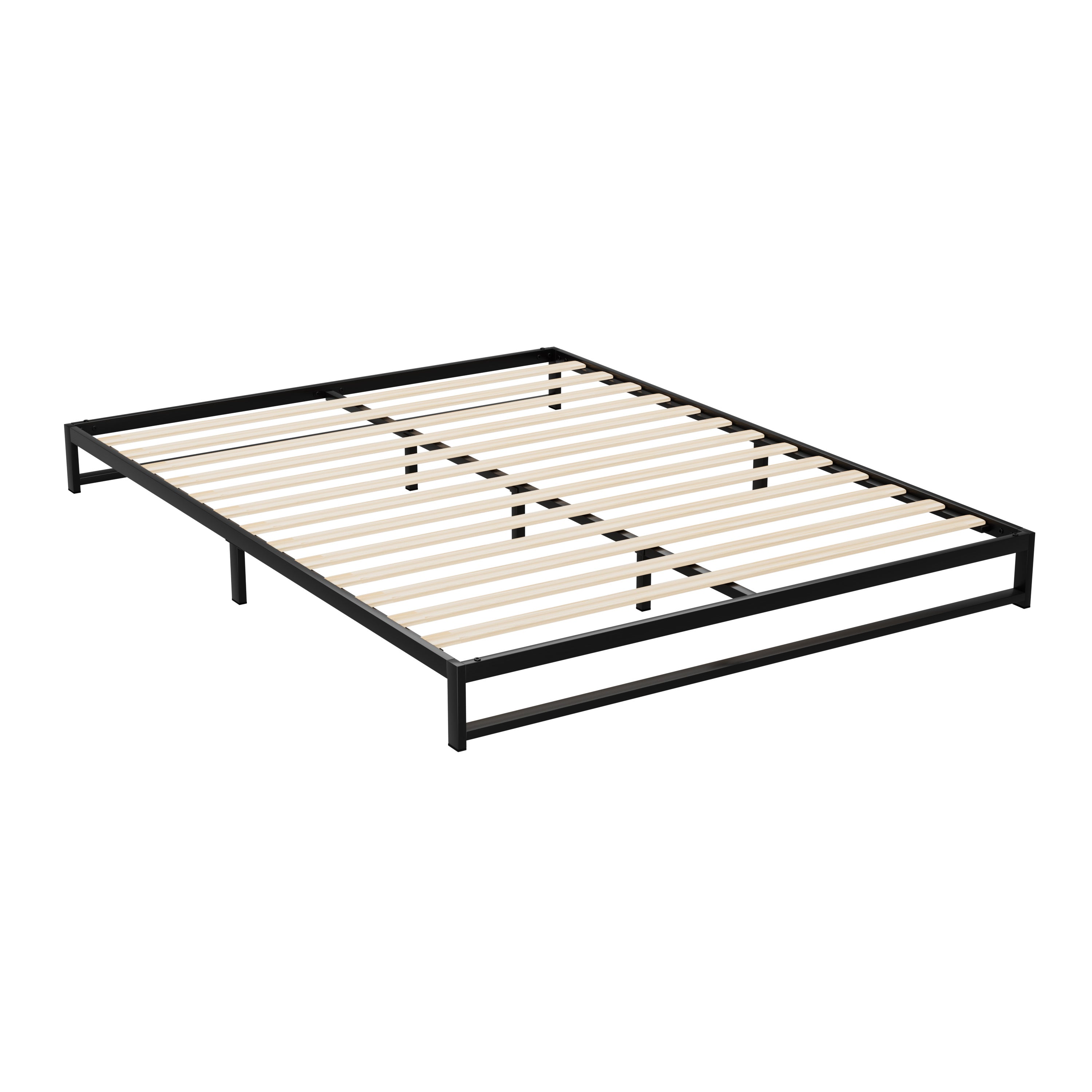 Beru Metal Queen Bed Frame - Sturdy Black Platform Bed Base with Wood Slat Support | Perfect for Modern Bedrooms & Guest Rooms