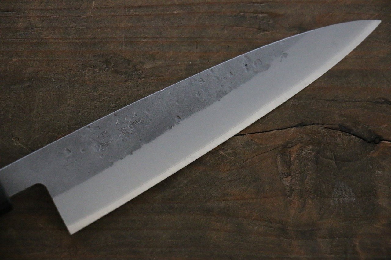 Premium Seisuke Blue Steel No.2 Nashiji Petty Utility Knife 135mm - Japanese Chef Knife with Chestnut Wood Handle - Perfect for Slicing, Dicing & Precision Cutting in Professional Kitchens & Home Cooking