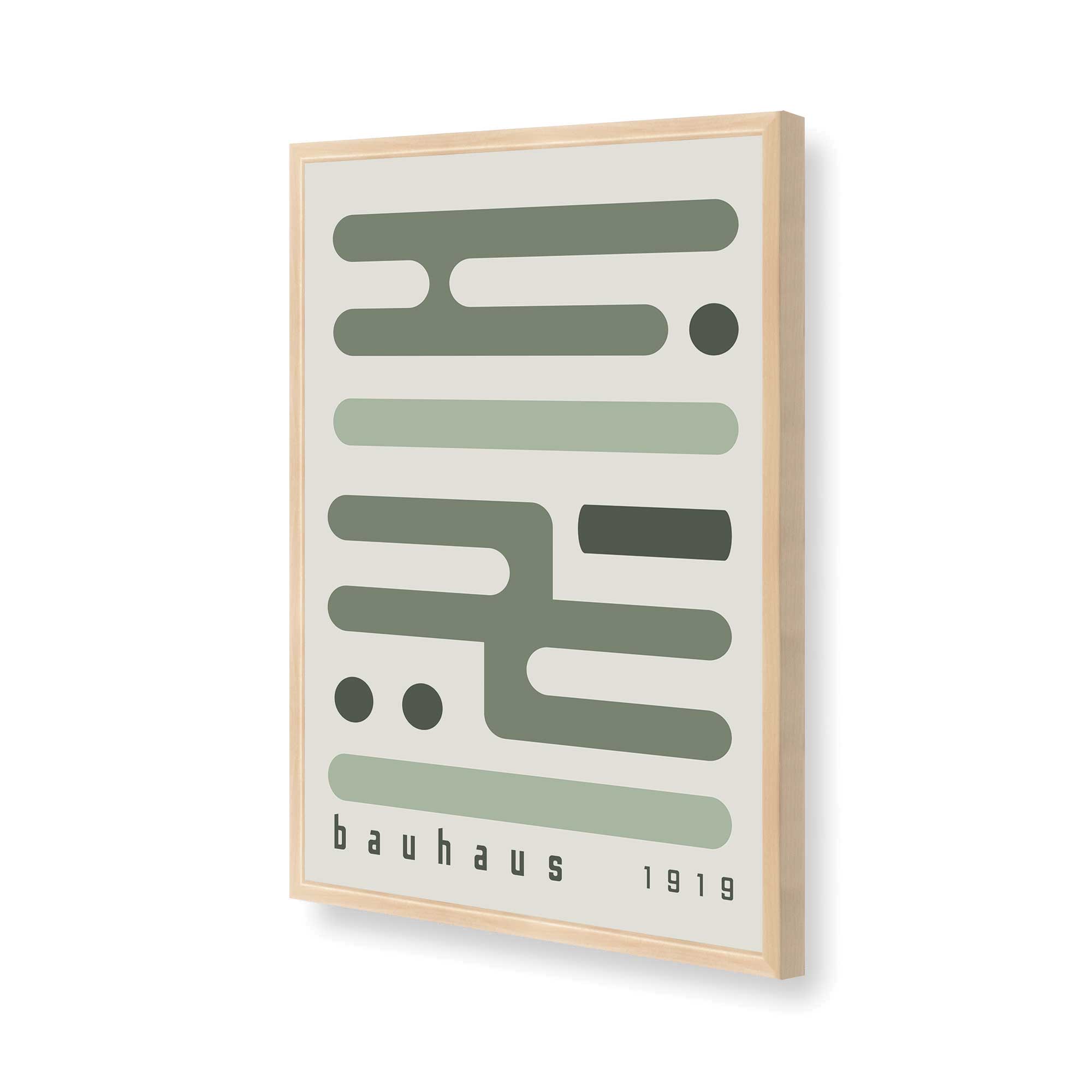 Bauhaus Minimalist Green Circuitry Print Art - Modern Abstract Wall Decor for Living Room, Office & Bedroom