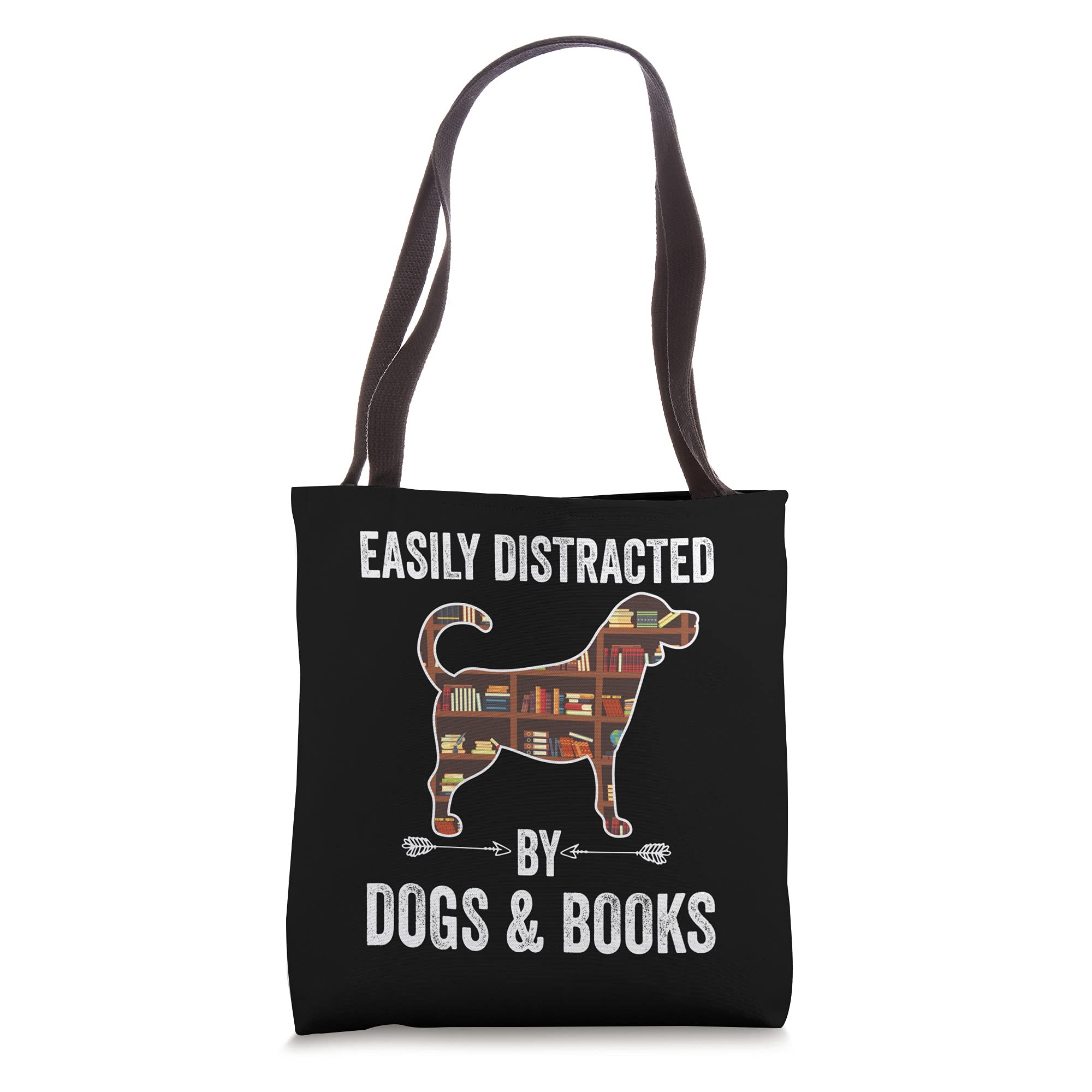 Stylish & Durable Tote Bag for Book Lovers - Perfect for Library, Beach & Dog Park Outings - 'Reading Easily Distracted By Dogs & Books' Design