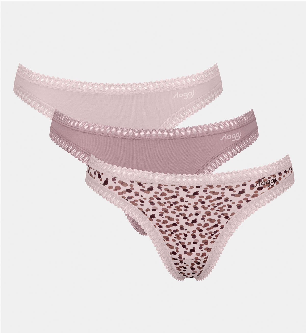 SLOGGI GO CRUSH STRING 3 Pack - Comfortable Women's Thong Underwear Multipack for Everyday Wear | Perfect for Workout, Yoga & Lounge