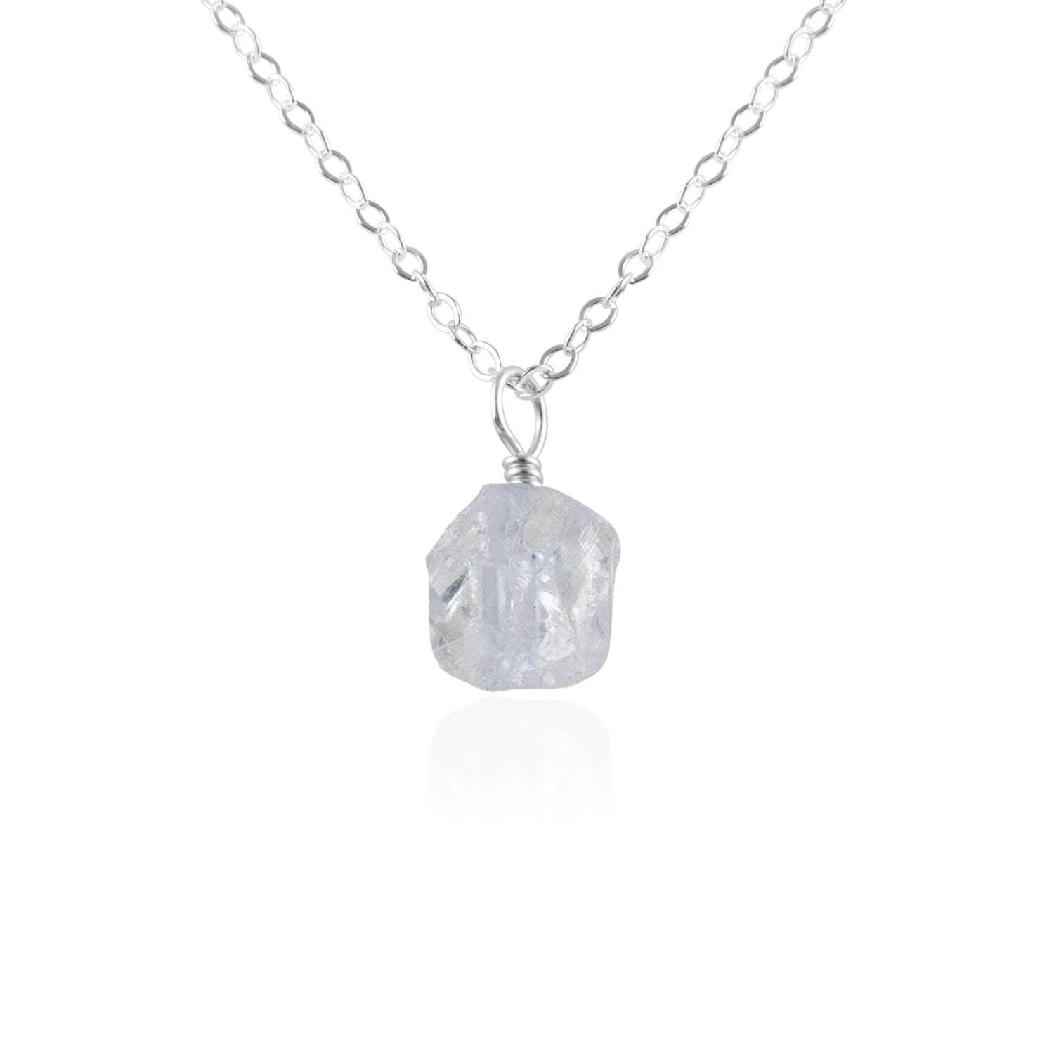 Natural Raw Crystal Quartz Pendant Necklace - Healing Stone Jewelry for Women, Men | Spiritual Protection, Energy Cleansing | Perfect for Meditation, Yoga & Everyday Wear