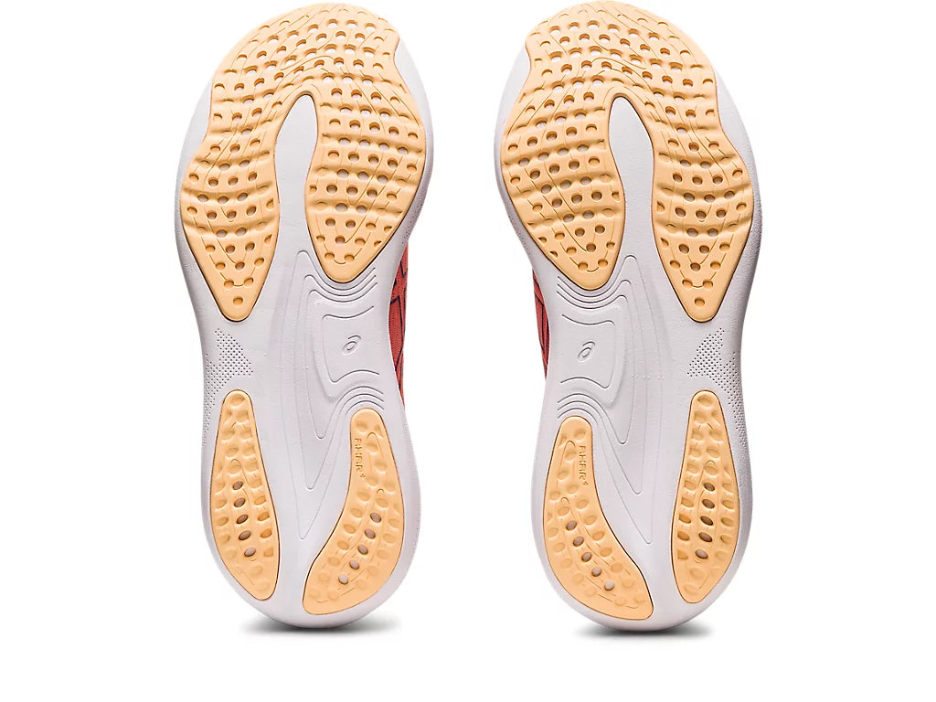 Asics Women's GEL-NIMBUS 25 Running Shoes - Lightweight Cushioned for Long Distance, Neutral Arch Support, Breathable Mesh (Papaya/Dusty Purple) | Perfect for Marathon Training, Jogging & Gym Workouts