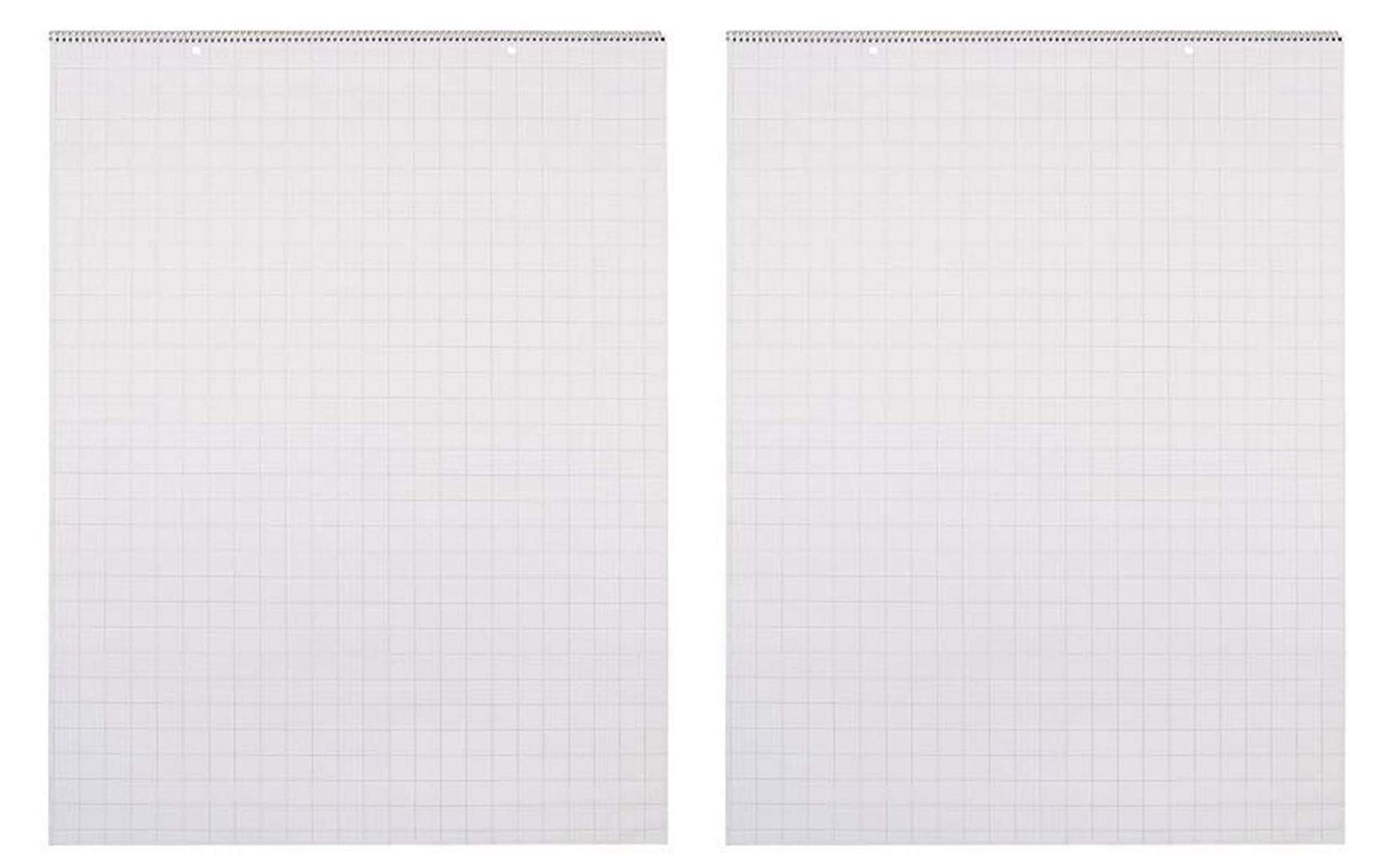 School Smart Chart Table Pad, 24 x 32 Inches, 1 Inch Grid Ruled Paper, 25 Sheets per Pack (2 Packs) - Perfect for Classroom Math, Science Graphs & Office Planning