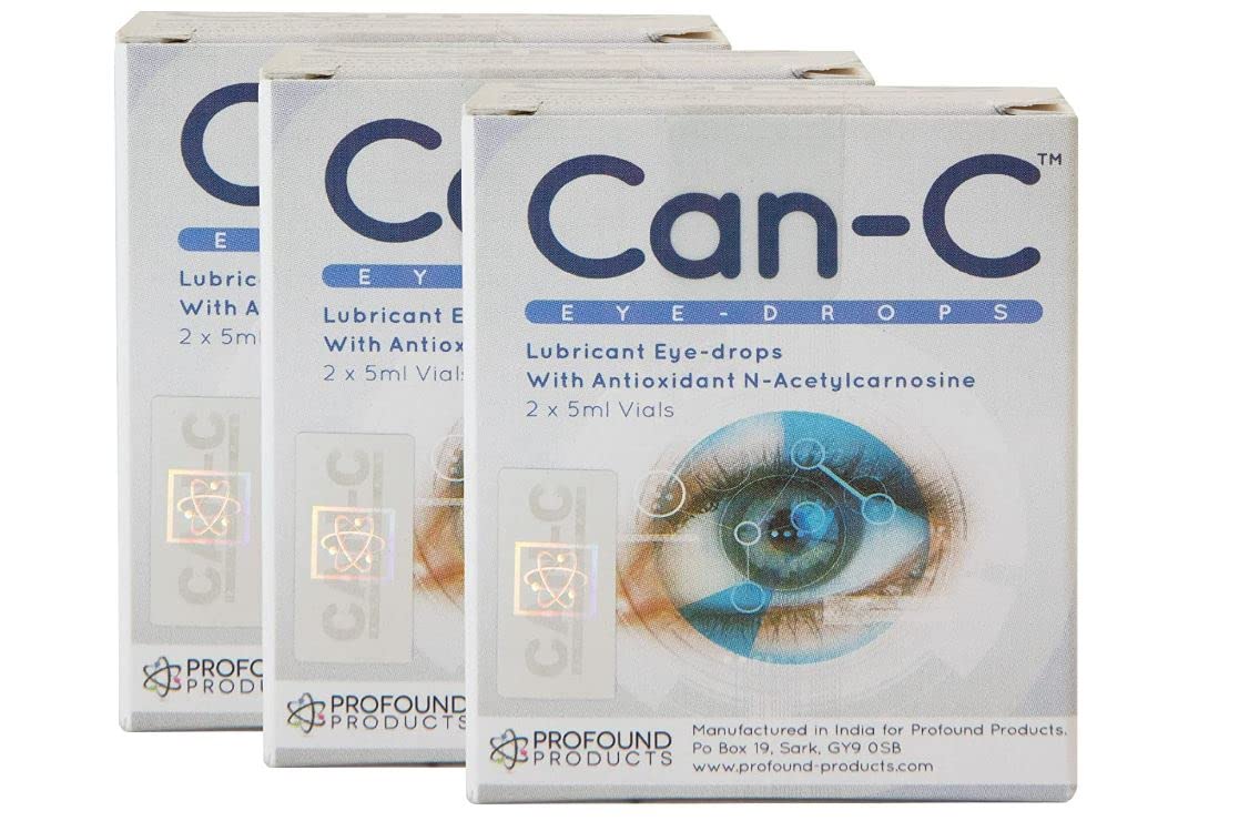 CAN-C Eye Drops 2X 5ml Vials (3 Pack) - Lubricating Eye Drops for Dry Eyes, Cataract & Glaucoma Support | Perfect for Daily Eye Care & Vision Health Maintenance