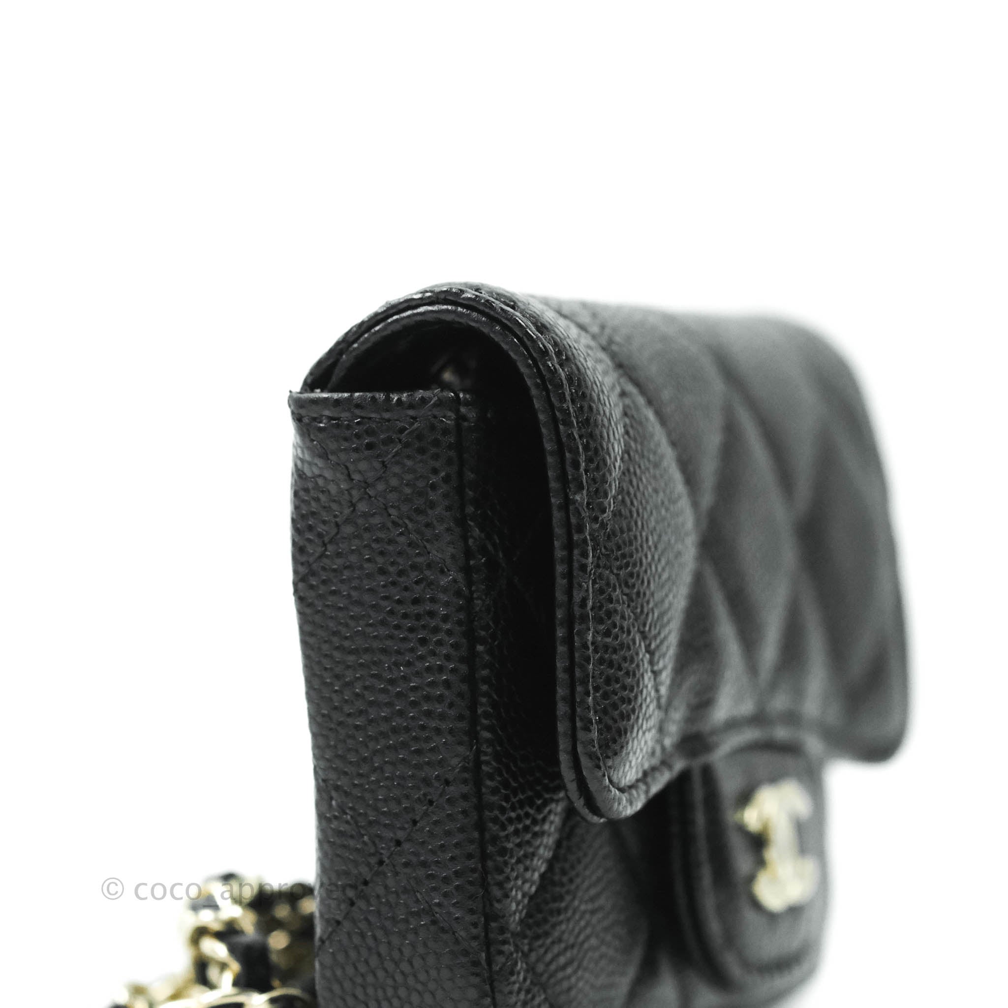 Chanel Classic Flap Belt Bag in Black Caviar Leather with Gold Hardware - Luxury Crossbody Bag for Women, Perfect for Everyday Wear & Special Occasions