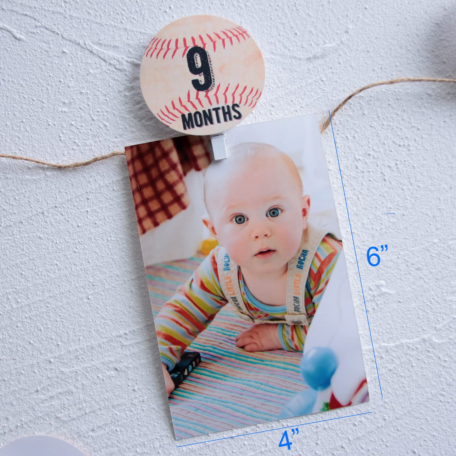 Baseball Birthday Decorations Set - Customizable Monthly Photo Banner for Baby's First Birthday & Baseball Theme Baby Shower - Perfect for Nursery Wall Decor and Baseball Party Backdrop