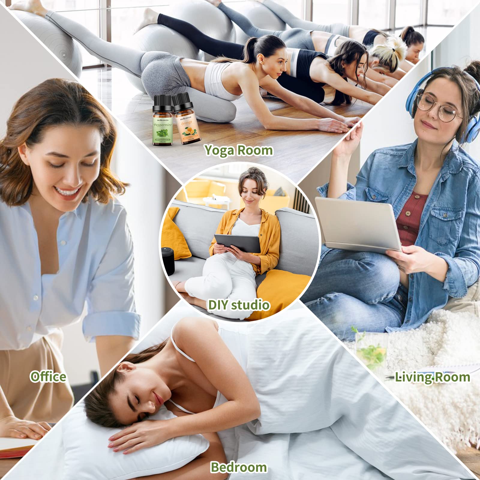 **Sedbuwza Peppermint & Orange Essential Oil Set (2 x 10ml) – Natural Aromatherapy Oils for Diffusers, Massage, Soap & Candle Making – Refreshing Scent for Relaxation & Stress Relief**    *(Use for home spa, yoga sessions, or creating a calming atmosphere in your bedroom or office.)*