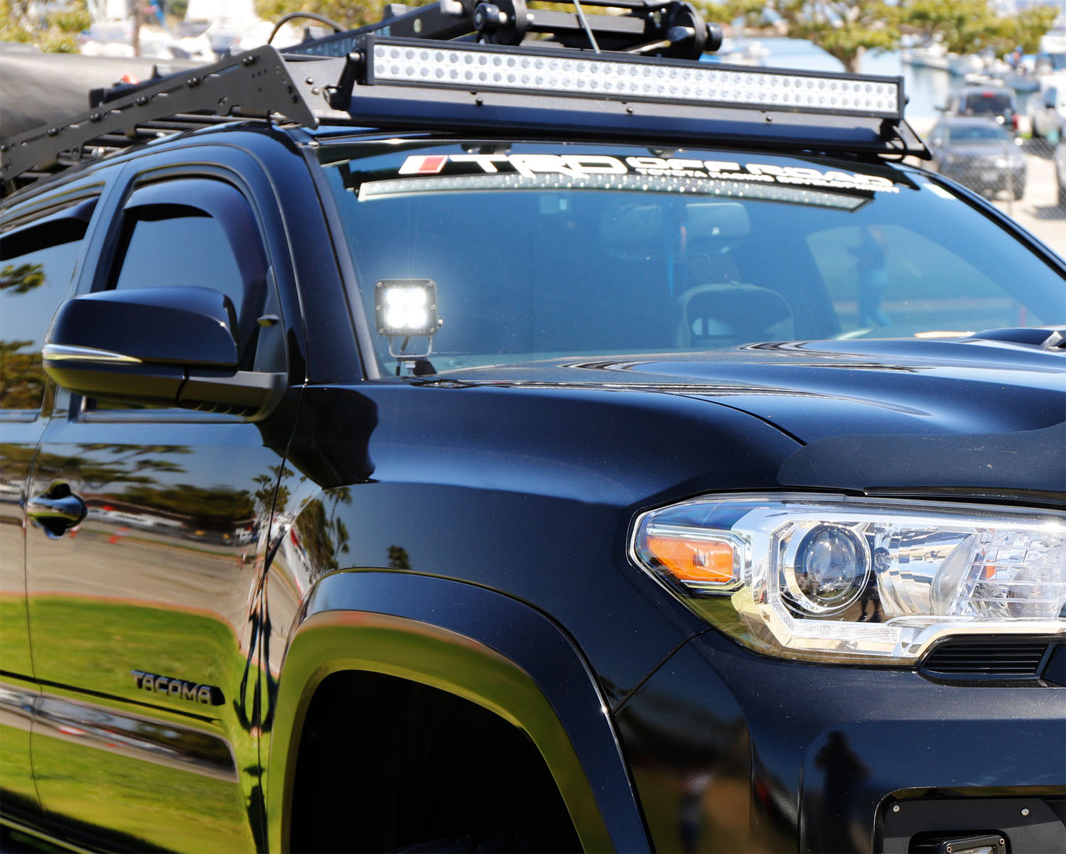 40W CREE LED Pod Light Kit with A-Pillar Brackets & Wiring Harness - Compatible with 2016-2023 Toyota Tacoma - Off-Road, Fog, Ditch Lighting for Trucks & SUVs
