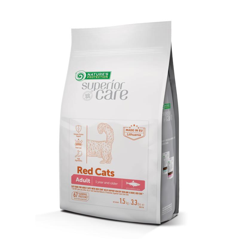 Premium Adult Cat Food with Herring – Brown & Red Dry Kibble for All Breeds – Healthy Nutrition for Indoor & Outdoor Cats