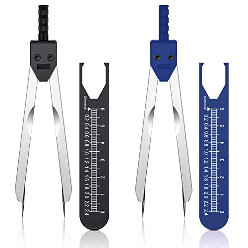 EKG Caliper ECG Calipers - Precision Measuring Tool with Ruler for Electrocardiogram Drafting, Nursing & Medical Use (Black & Blue, 2-Piece Set) - Perfect for Medical Students, Nurses & Healthcare Professionals