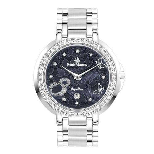 Black Dial - Silver Case - Silver Band - Silver Applique