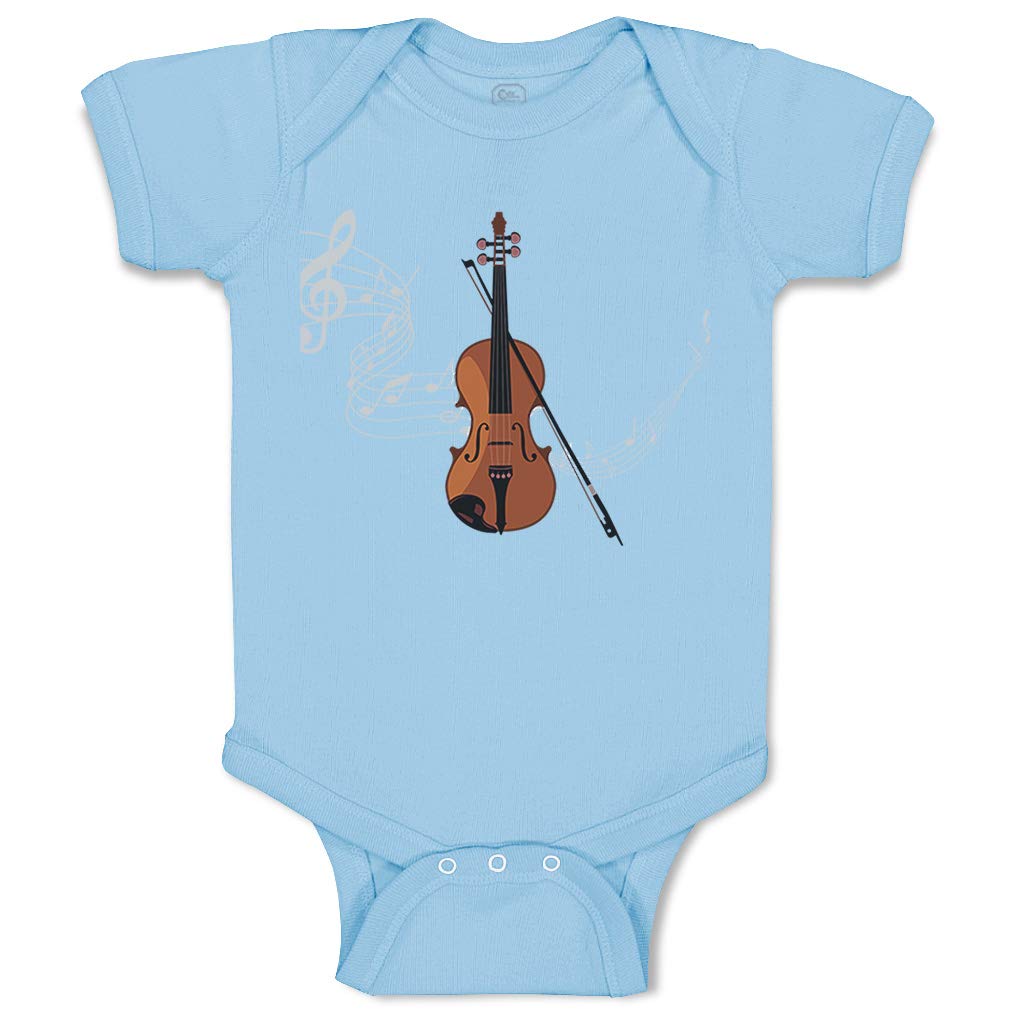 Custom Baby Bodysuit with Violin Music Design - Funny Cotton Onesie for Boys & Girls | Perfect for Music Lovers, Photo Shoots & Gift Giving