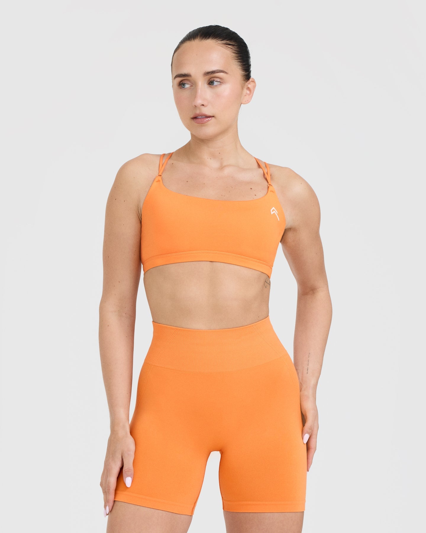 Everyday Cross Over Bralette - Comfortable Wireless Bra for Women in Apricot Orange | Perfect for Yoga, Lounge & Casual Wear