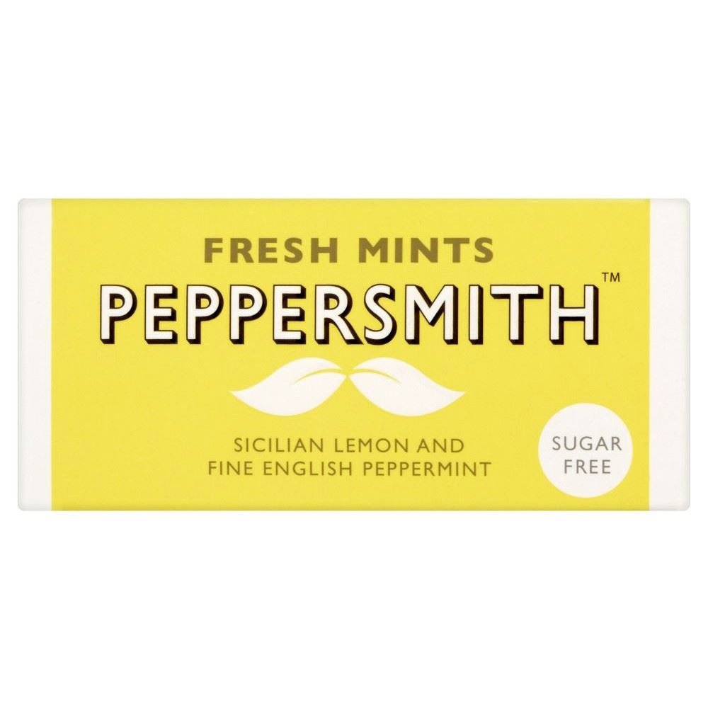 Peppersmith Sicilian Lemon & English Peppermint Sugar Free Mints - 15g (Pack of 6) | Fresh Breath Mints for Office, Travel & After Meals | Vegan & Gluten Free