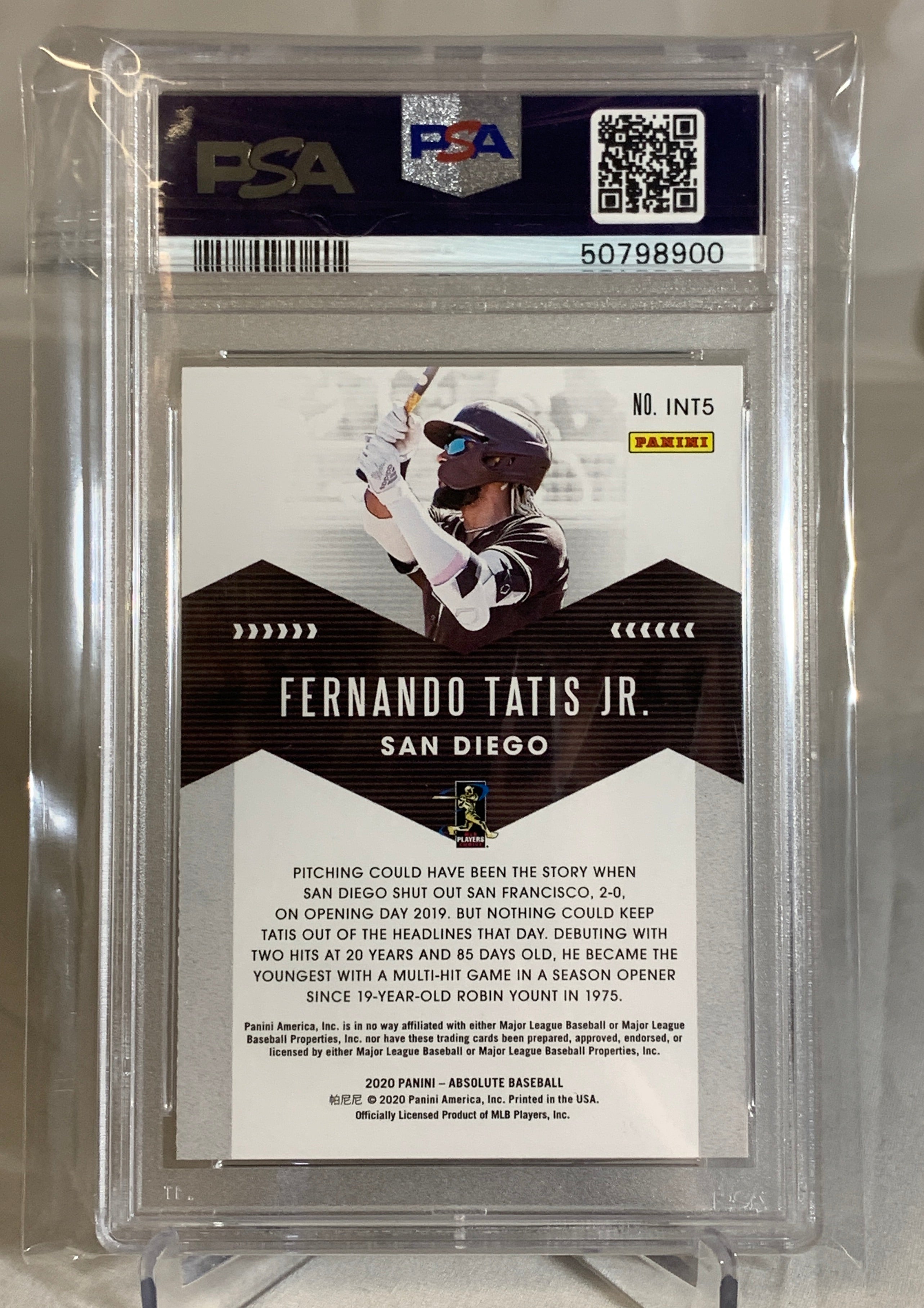 2020 Absolute Fernando Tatis Jr. Intro Blue #INT5 PSA 8 Baseball Card #50798900 - Perfect for Collectors, Sports Memorabilia Display & Investment