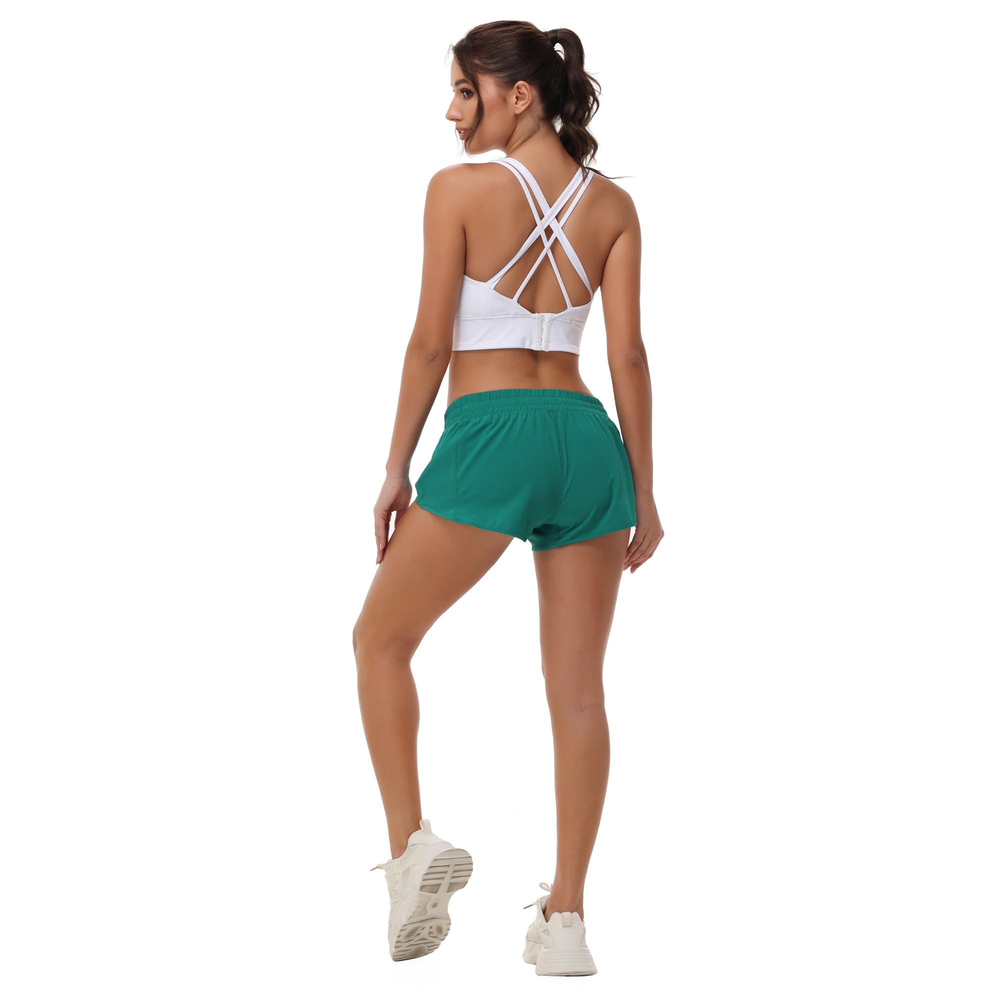 Aurefin Women's Lightweight Athletic Shorts - Quick Dry Running Shorts with Zip Pocket & Liner for Gym, Workout, Yoga & Outdoor Activities