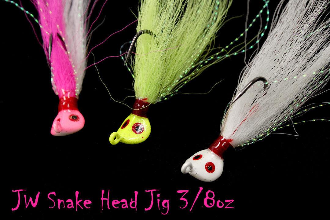 Jigging World Snake Head Bucktail Fishing Lures - Premium Saltwater & Freshwater Jigging Baits for Bass, Pike, and Walleye | Ideal for Casting, Trolling, and Ice Fishing