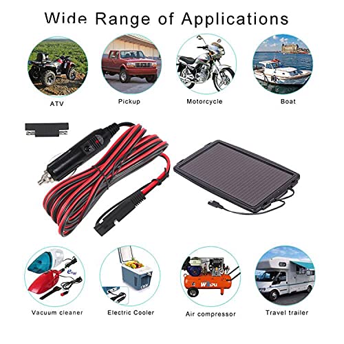 15FT 12V Cigarette Lighter to SAE Extension Cable - Quick Release Battery Charging Power Cord with Reverse Polarity Adapter for Car, RV, Boat, Sprayer & Trickle Charging - Durable Automotive Accessory for Road Trips & Emergency Power Supply