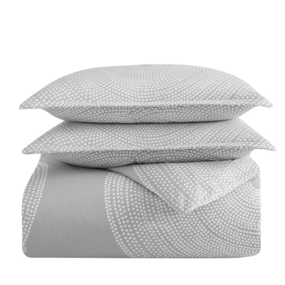 MARIMEKKO King Comforter Set - 100% Cotton Percale Bedding with Matching Shams, Medium Weight Duvet Cover for Luxury Bedroom Decor (Fokus Grey, King Size) | Perfect for Master Bedrooms, Guest Rooms & Cozy Home Styling